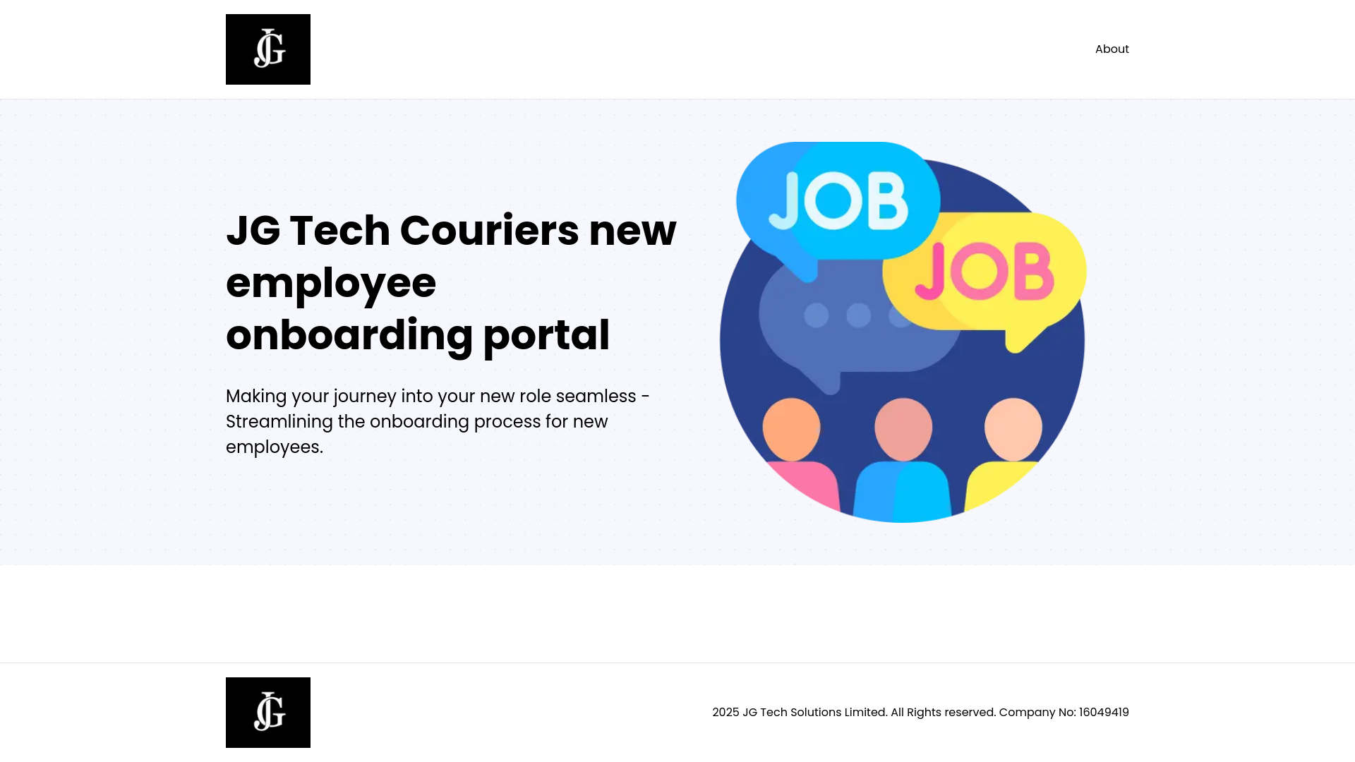 website screenshot of https://jgtechcouriers-onboarding.com/