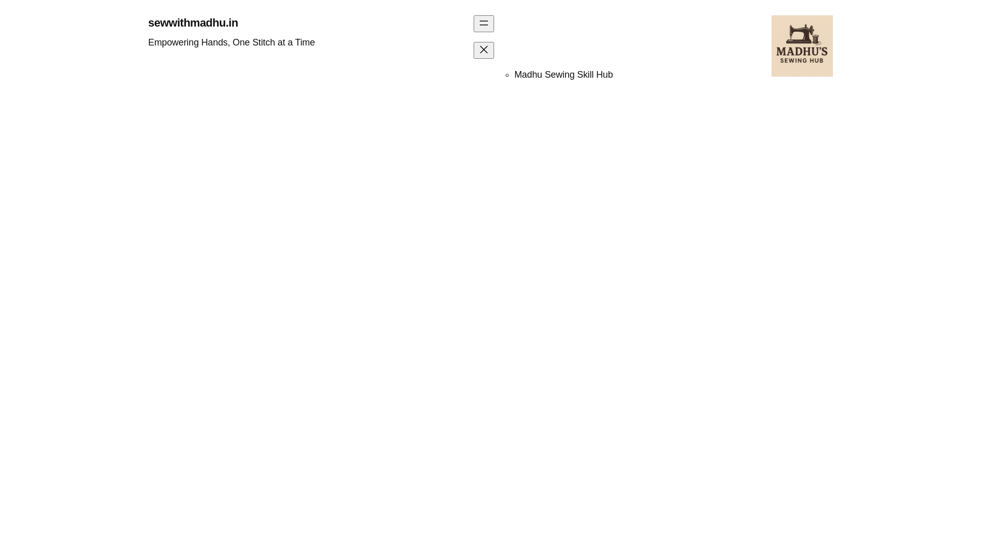 website screenshot of https://sewwithmadhu.in/