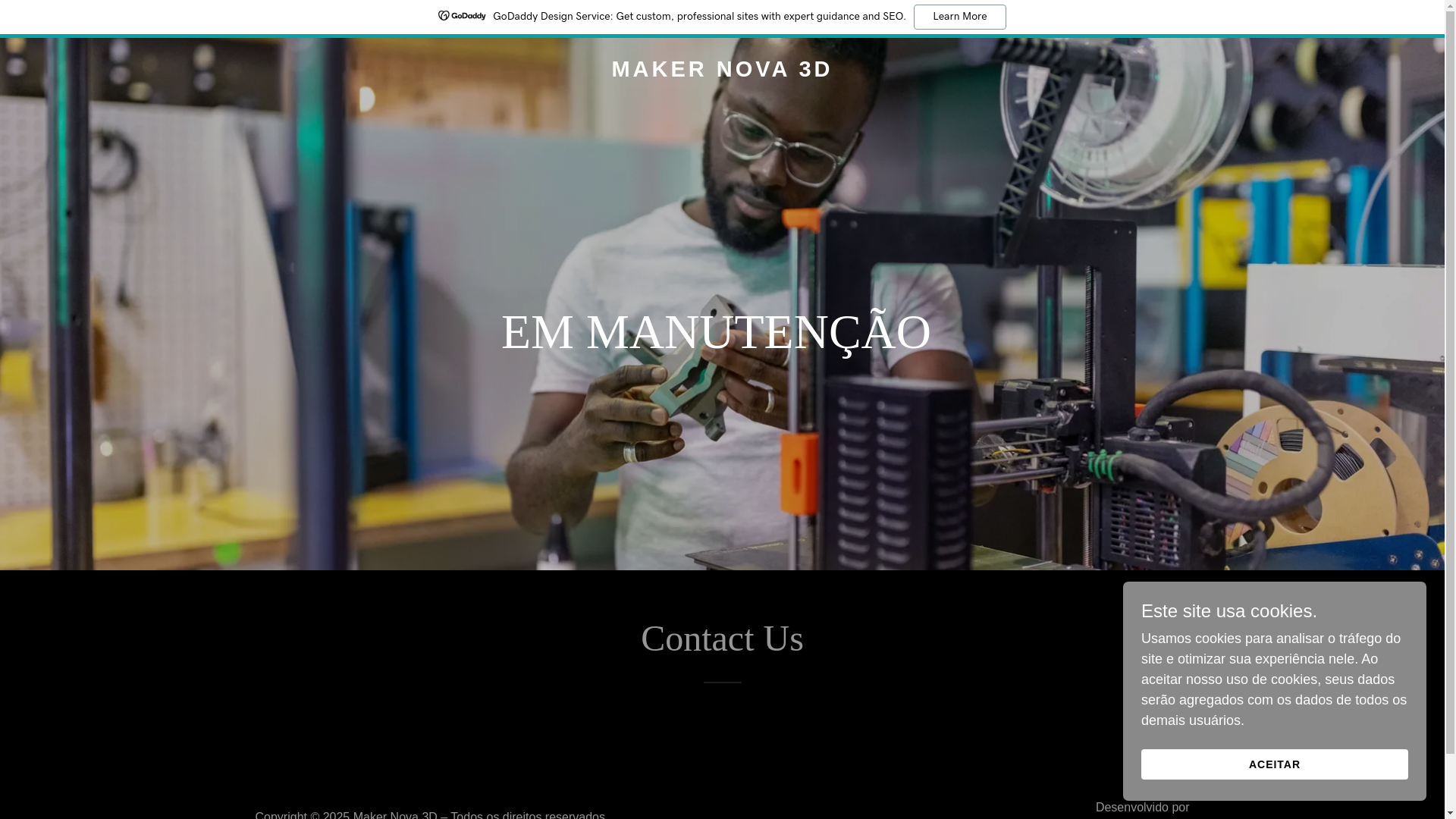 website screenshot of https://makernova3d.com/