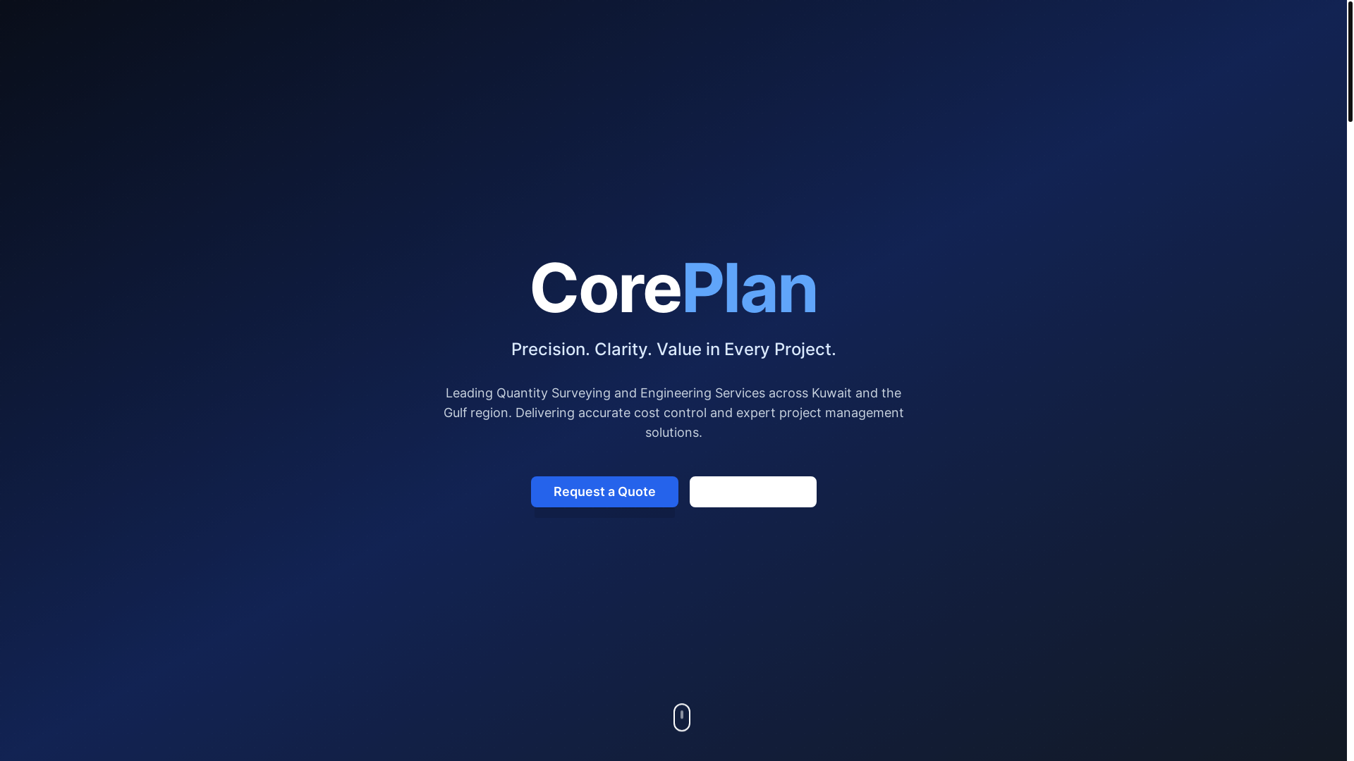 website screenshot of https://corequantify.com/
