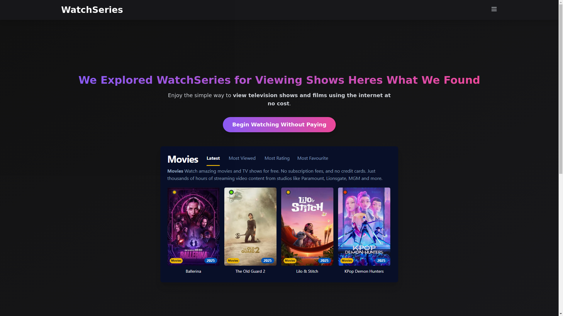website screenshot of https://watchseries-t5m1.pages.dev/