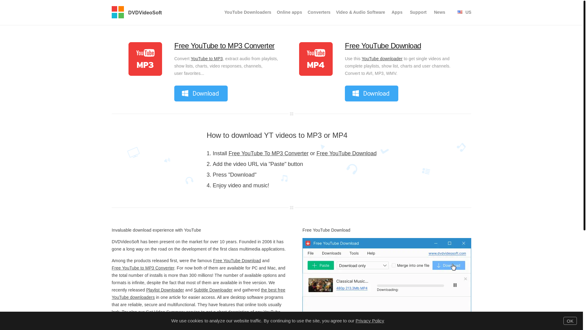 website screenshot of https://www.dvdvideosoft.com/