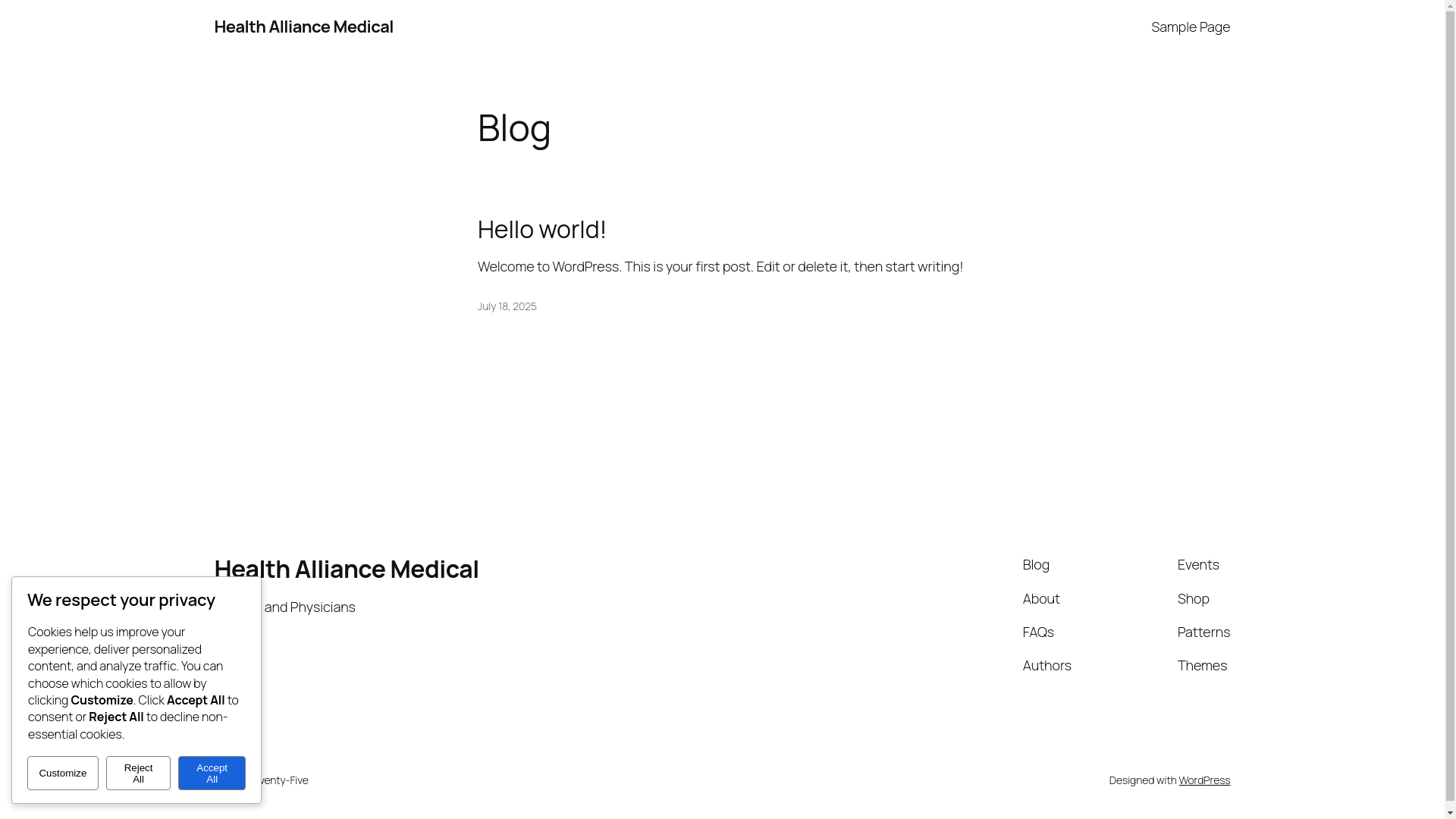website screenshot of https://healthalliancemedic.com/
