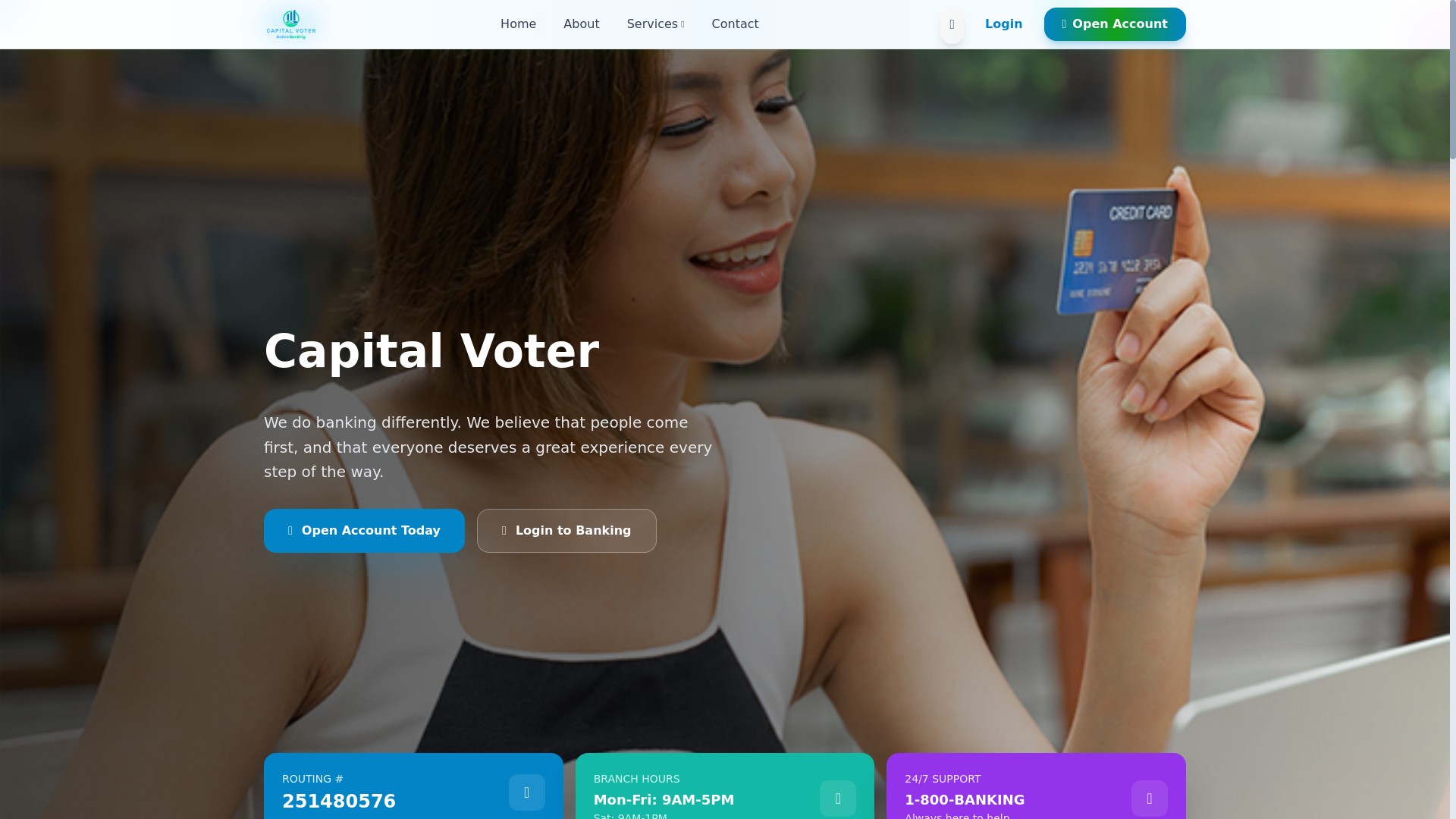 website screenshot of http://www.capitalvoterbnk.com.inscryptcapital.com/