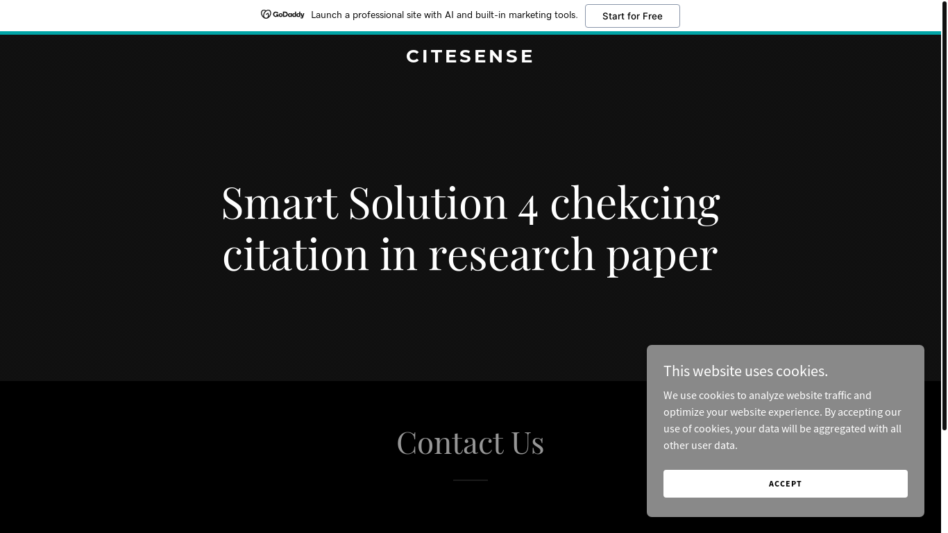 website screenshot of https://citesense.in/