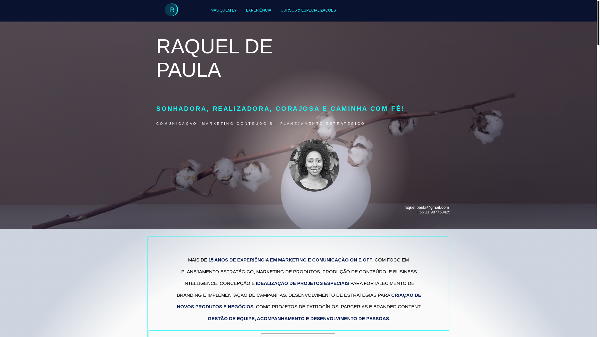 website screenshot of https://raqueldepaula.info/