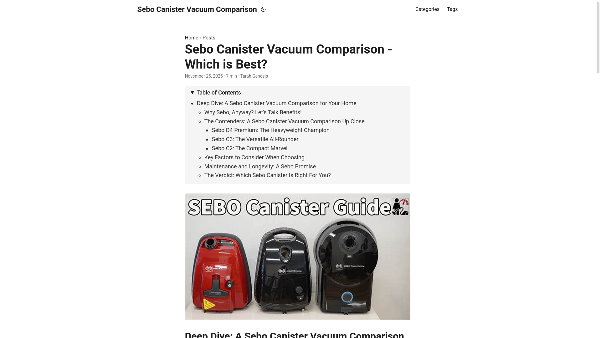 website screenshot of https://sebocanistervacuumcomparison.pages.dev/