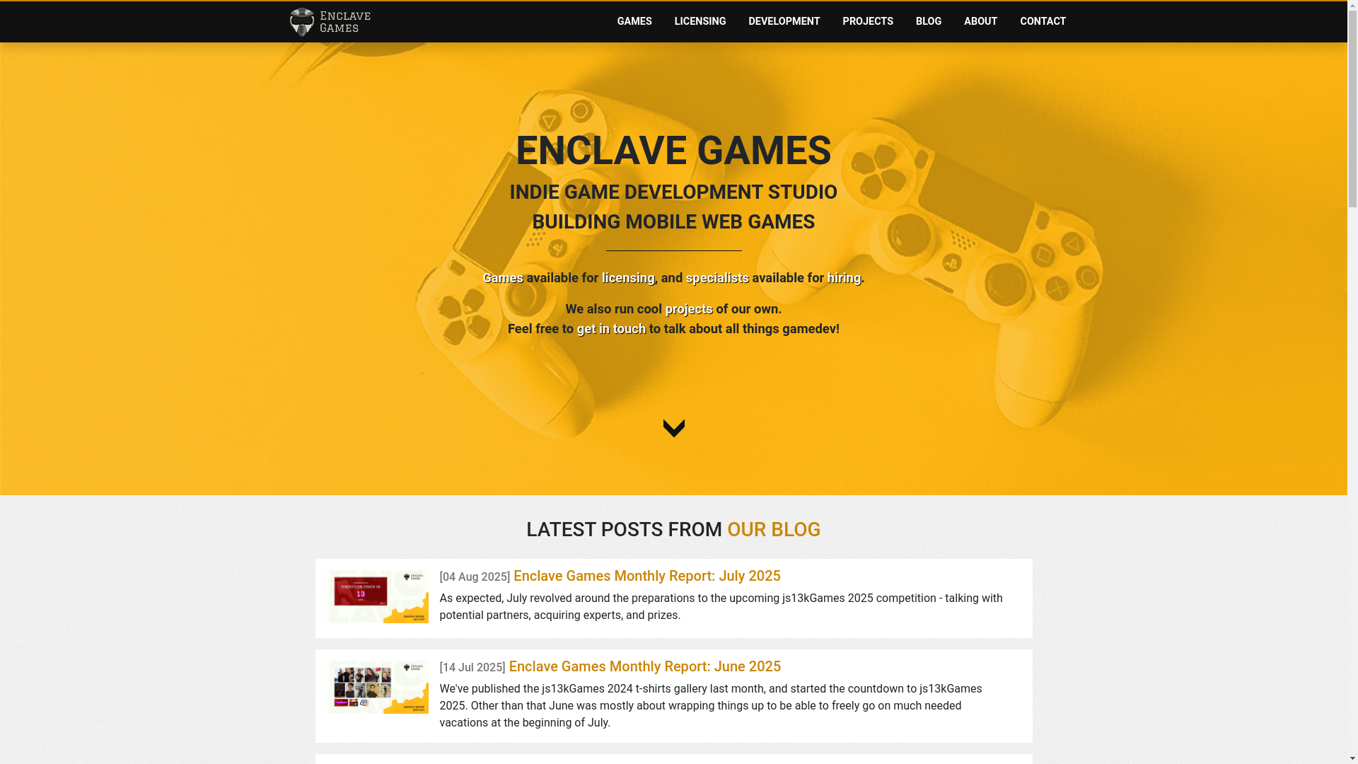 website screenshot of https://enclavegames-com-blog.pages.dev/