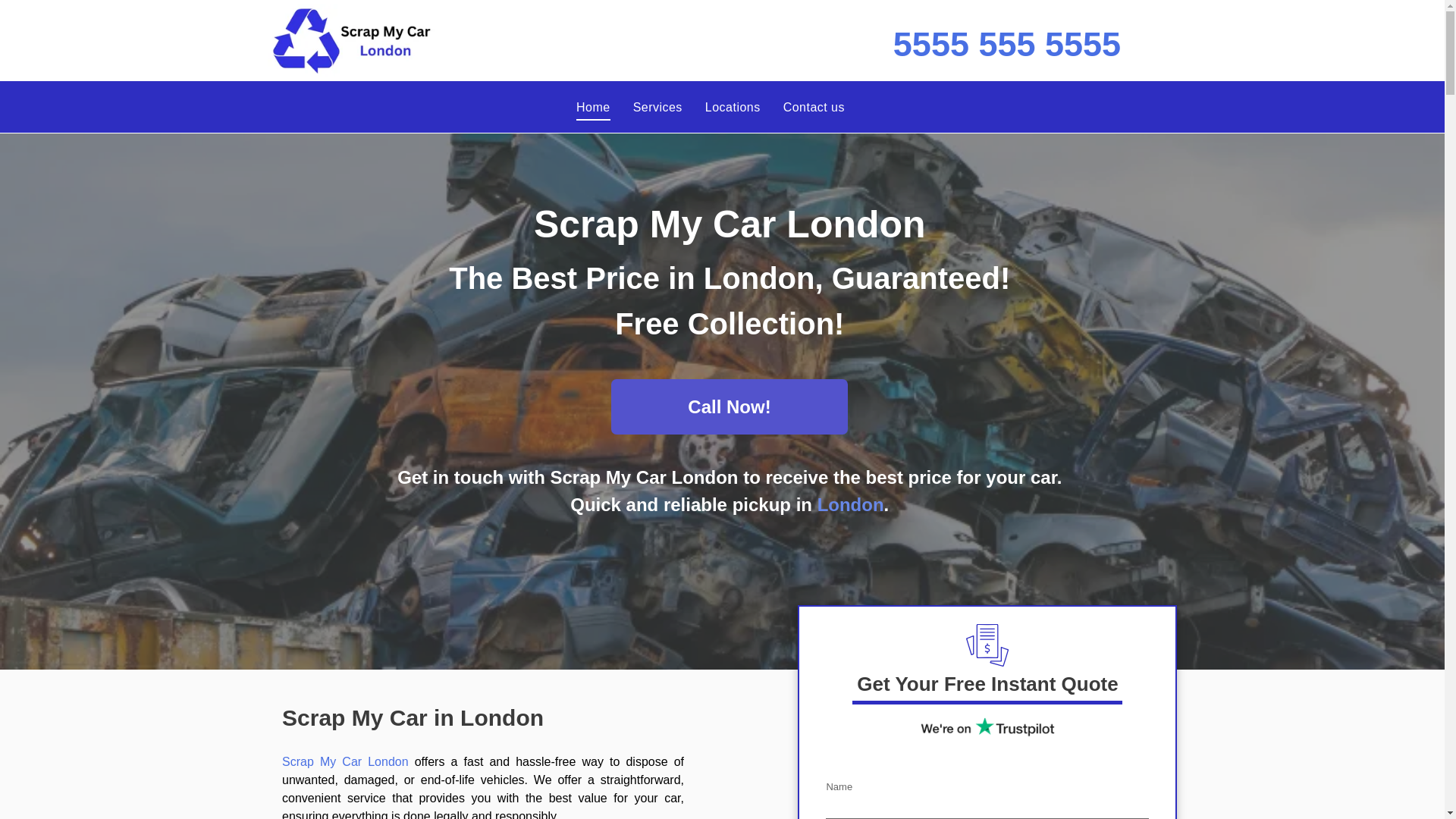 website screenshot of https://scrap-my-car-london.com/