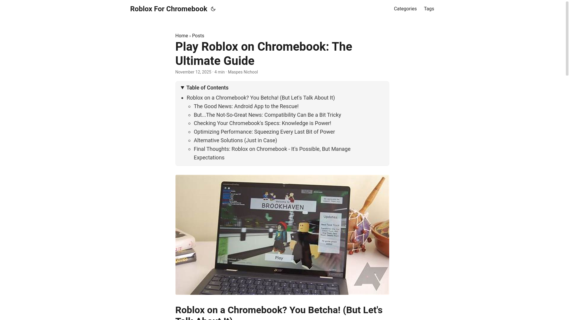 website screenshot of https://roblox-for-chromebook.pages.dev/