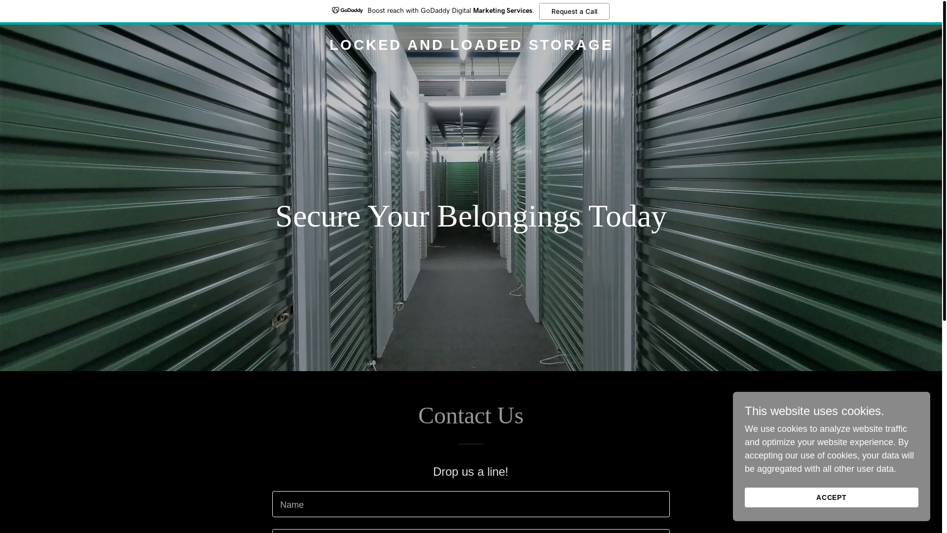 website screenshot of https://lockedloadedstorage.com/