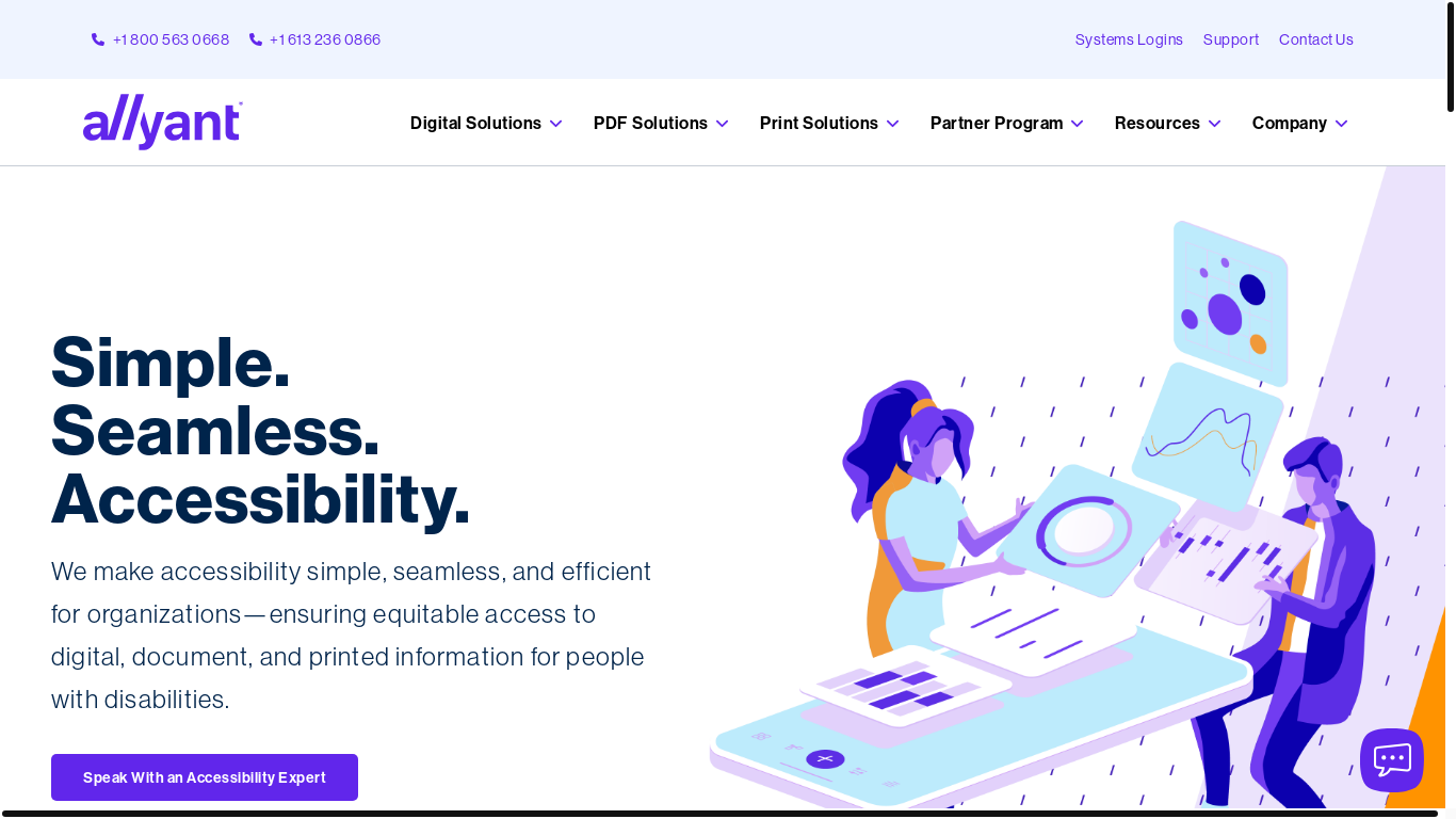 website screenshot of https://www.allyant.com/