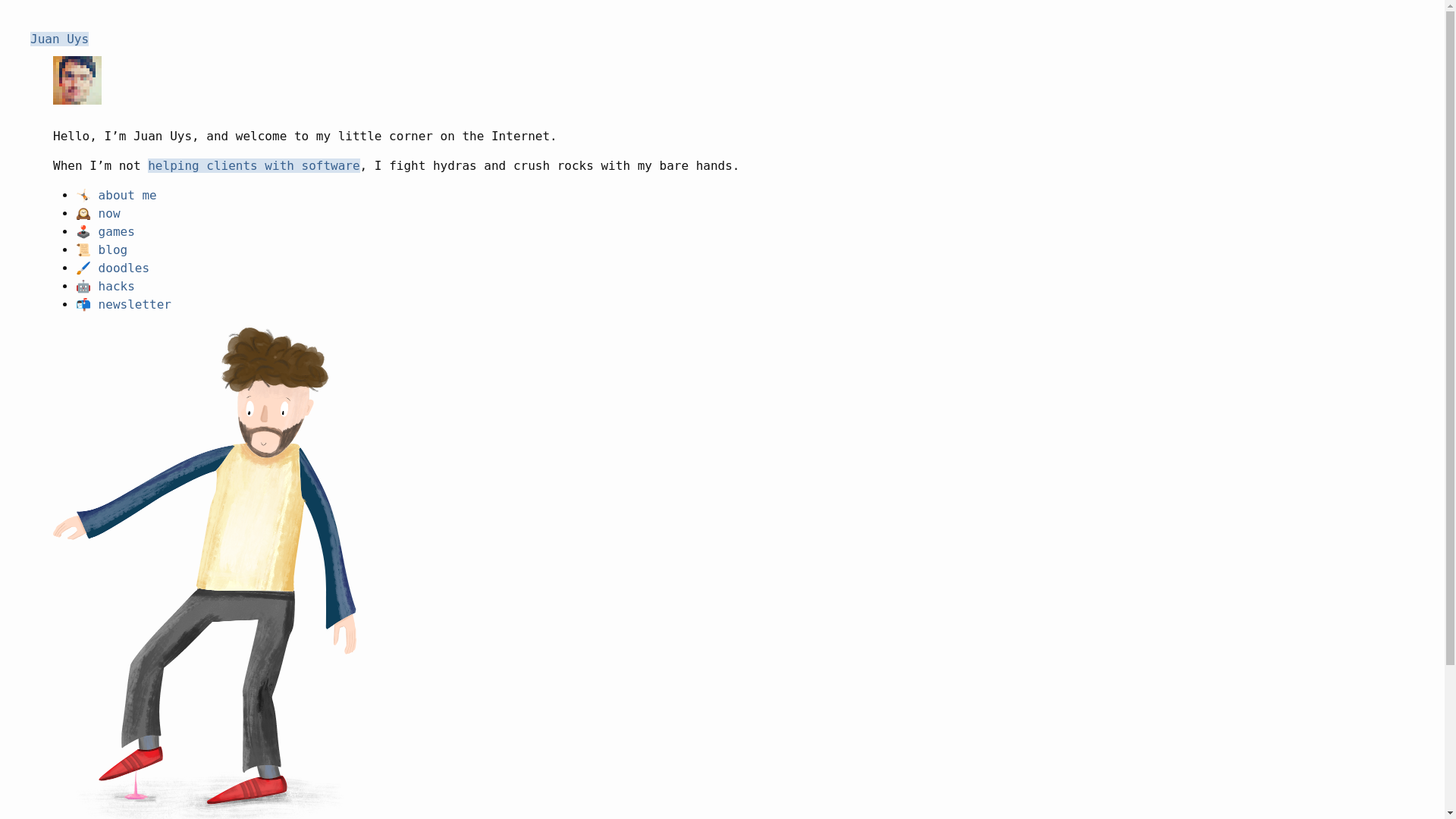 website screenshot of https://juanuys.com/