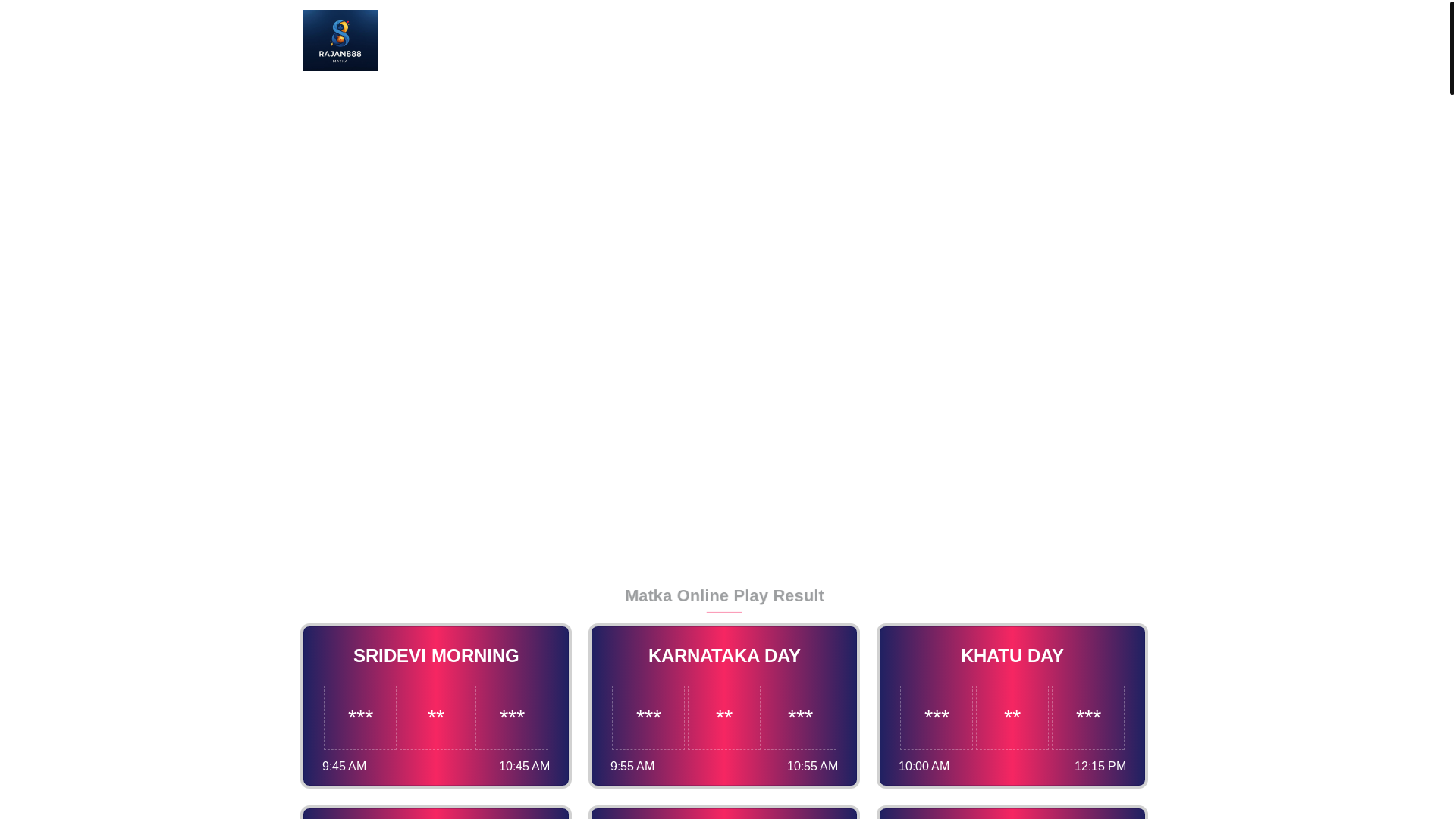 website screenshot of https://rajan888matka.site/
