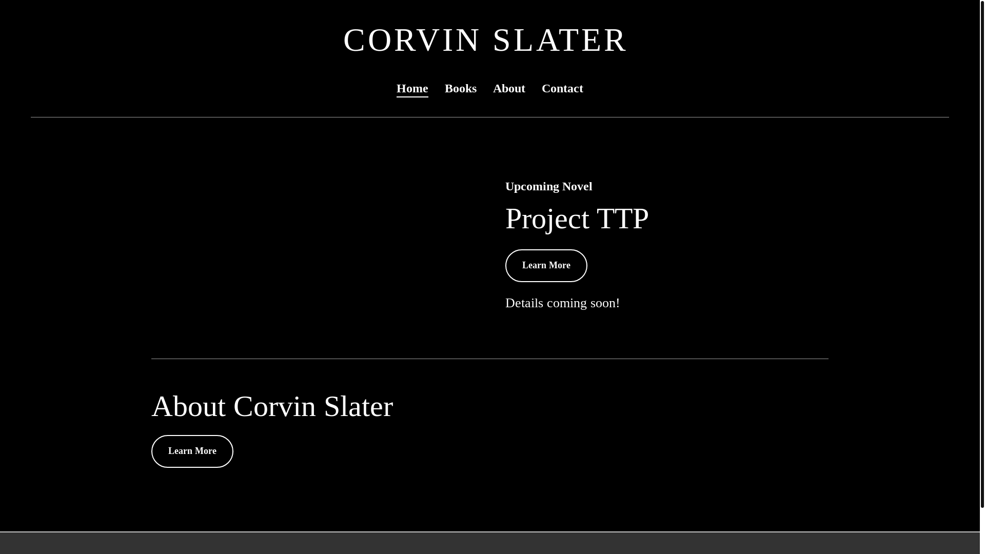 website screenshot of https://corvinslater.com/