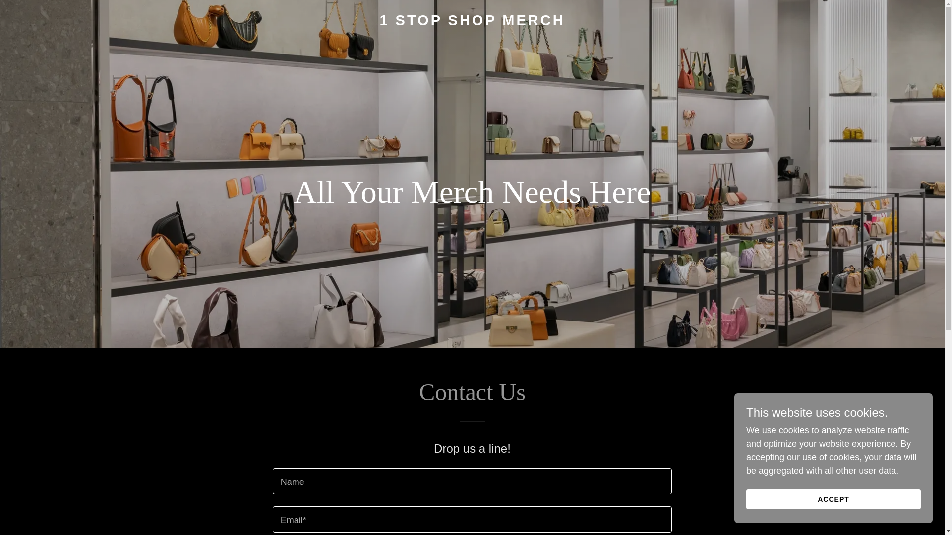 website screenshot of https://1stopshopmerch.shop/