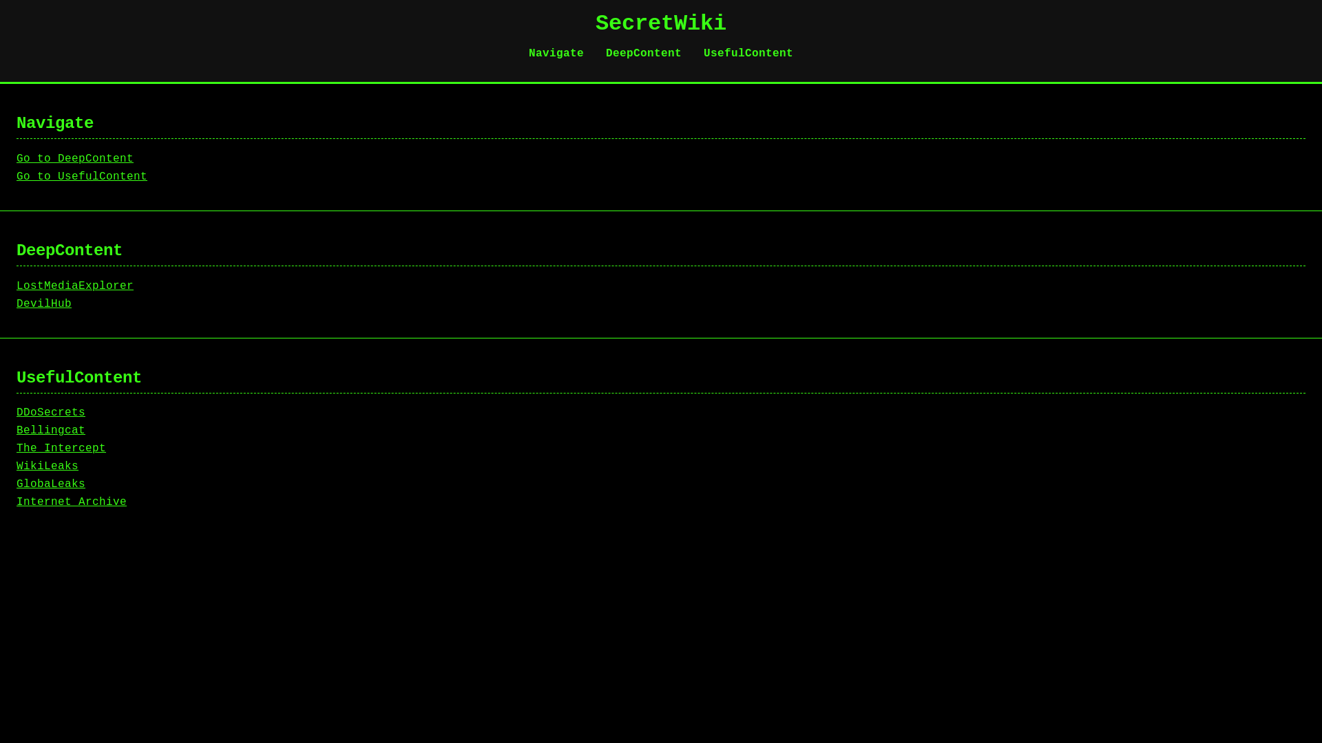 website screenshot of https://secretwiki.pages.dev/