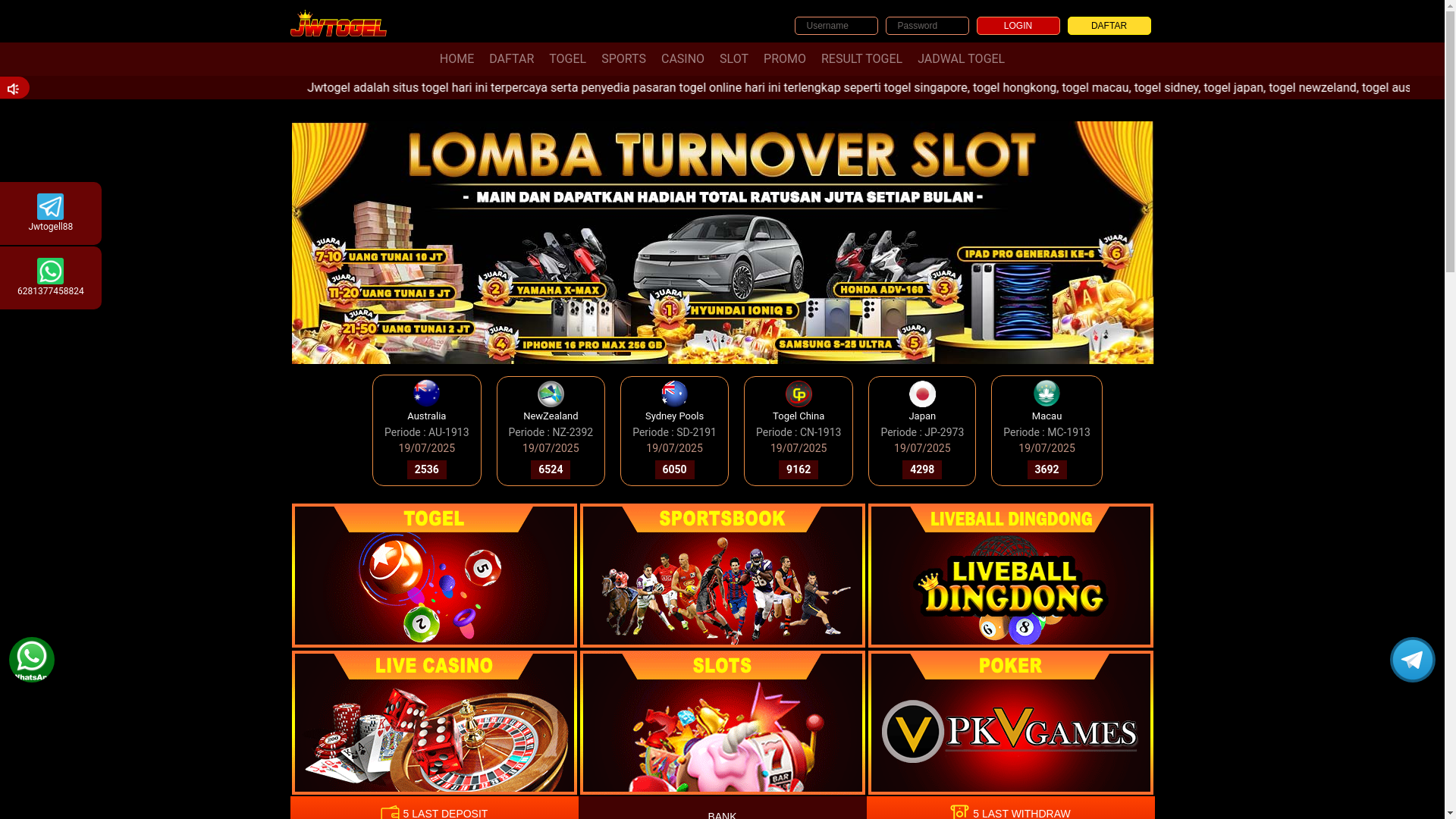 website screenshot of https://jwtogelcasino2.com/