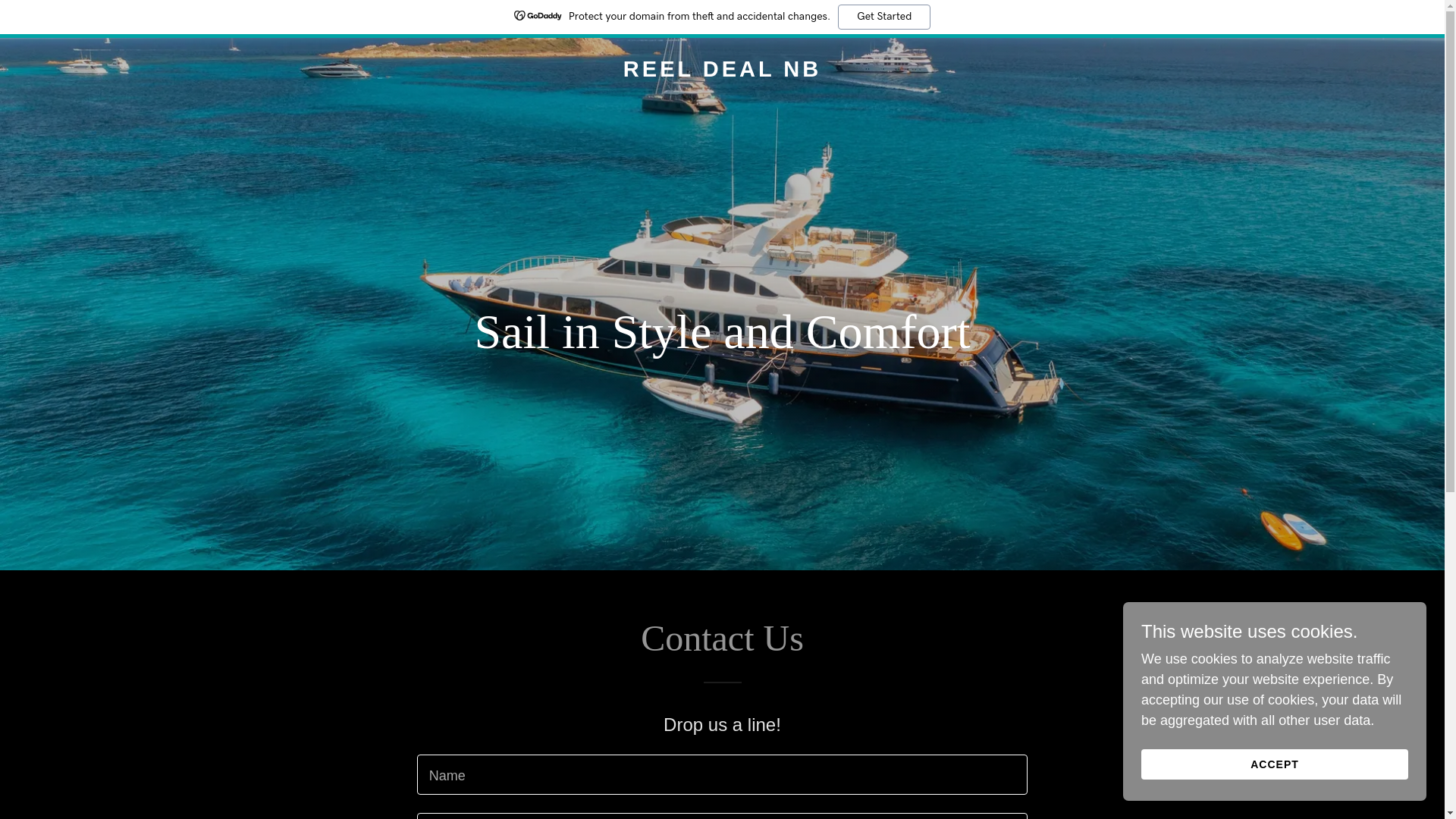 website screenshot of https://reeldealnb.com/
