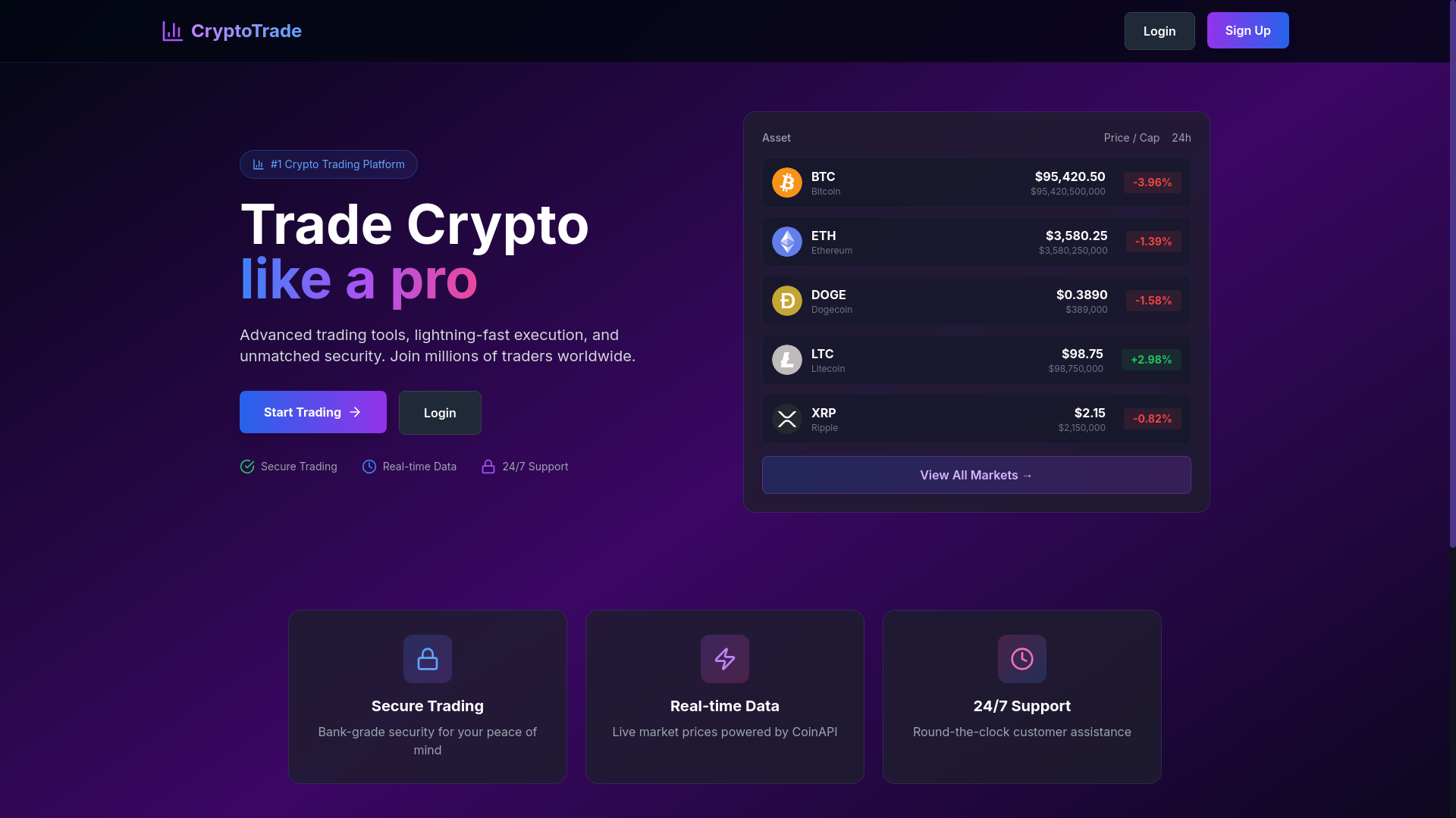 website screenshot of https://coinwebsuite.com/