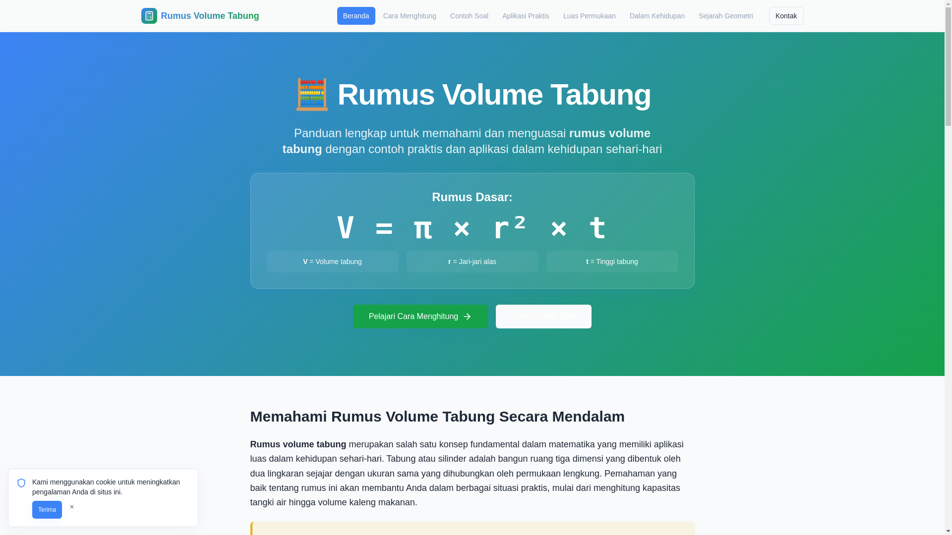 website screenshot of https://rumusvolumetabung.pages.dev/