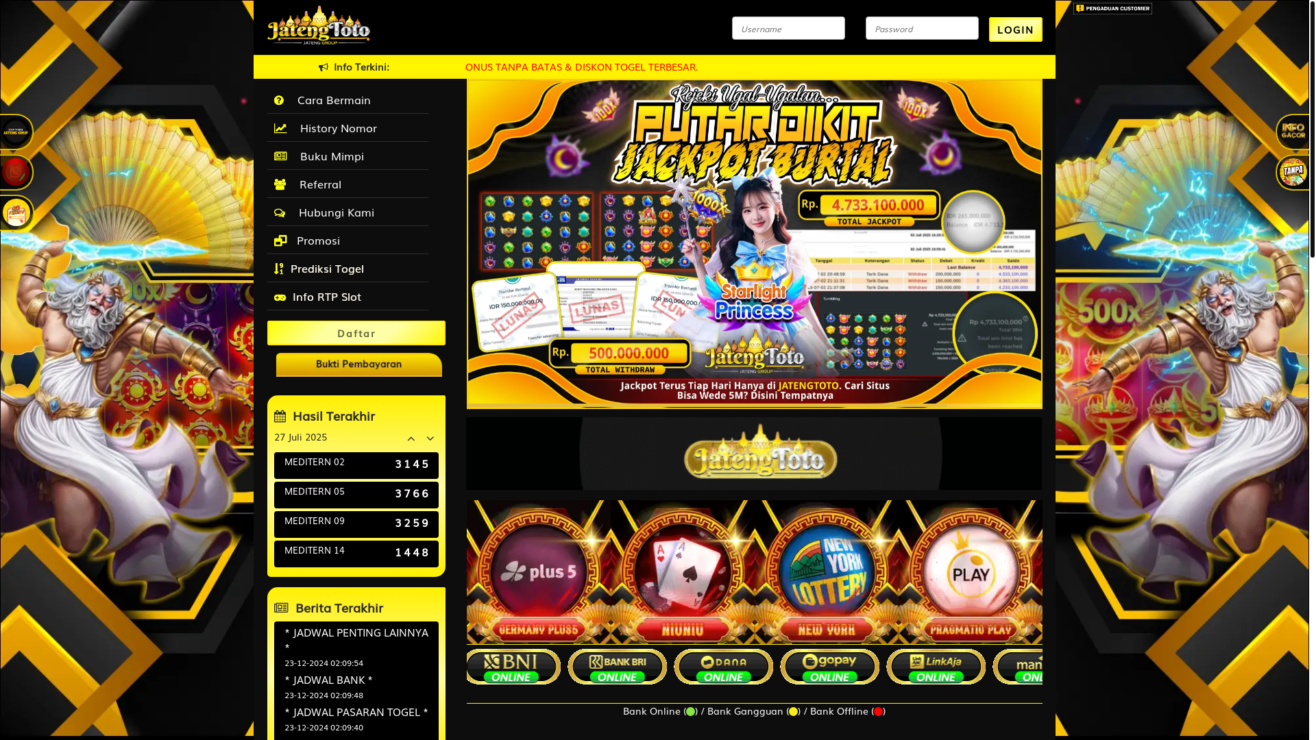 website screenshot of https://jatengtoto042.fun/