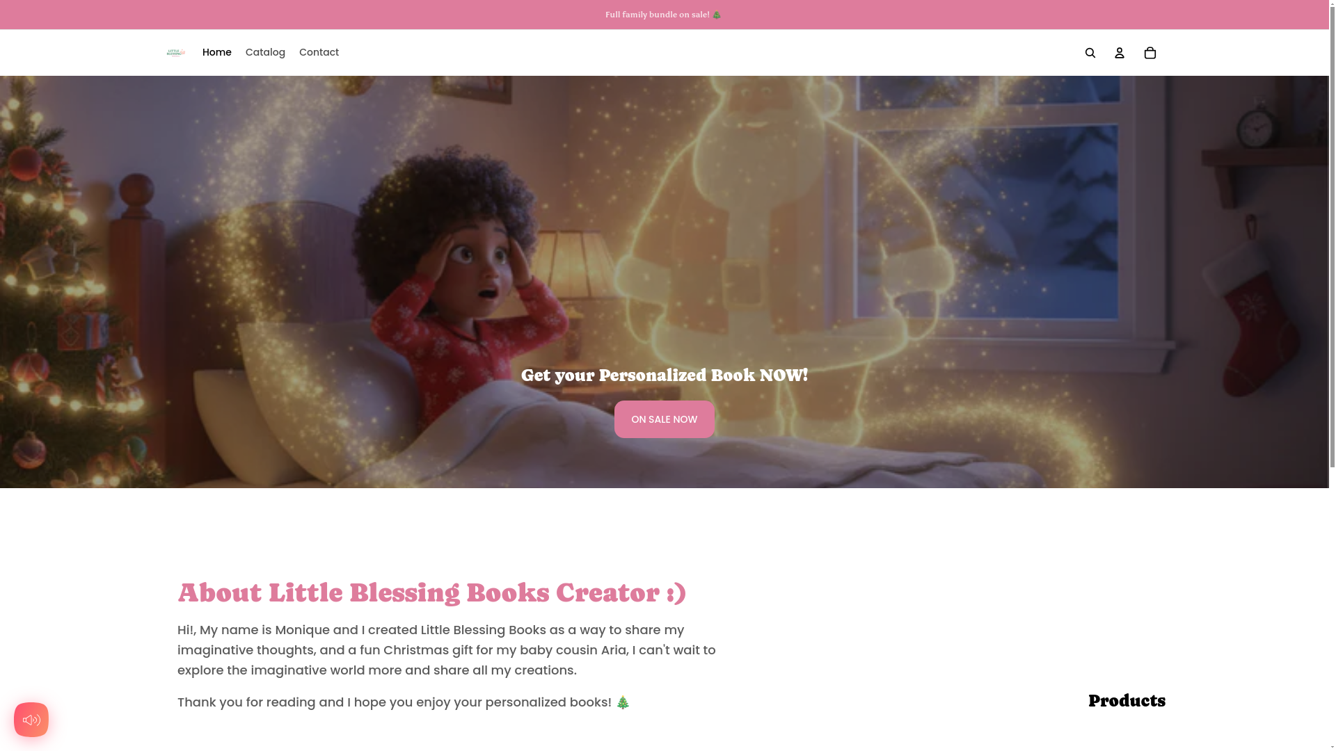 website screenshot of https://littleblessingbooks.com/