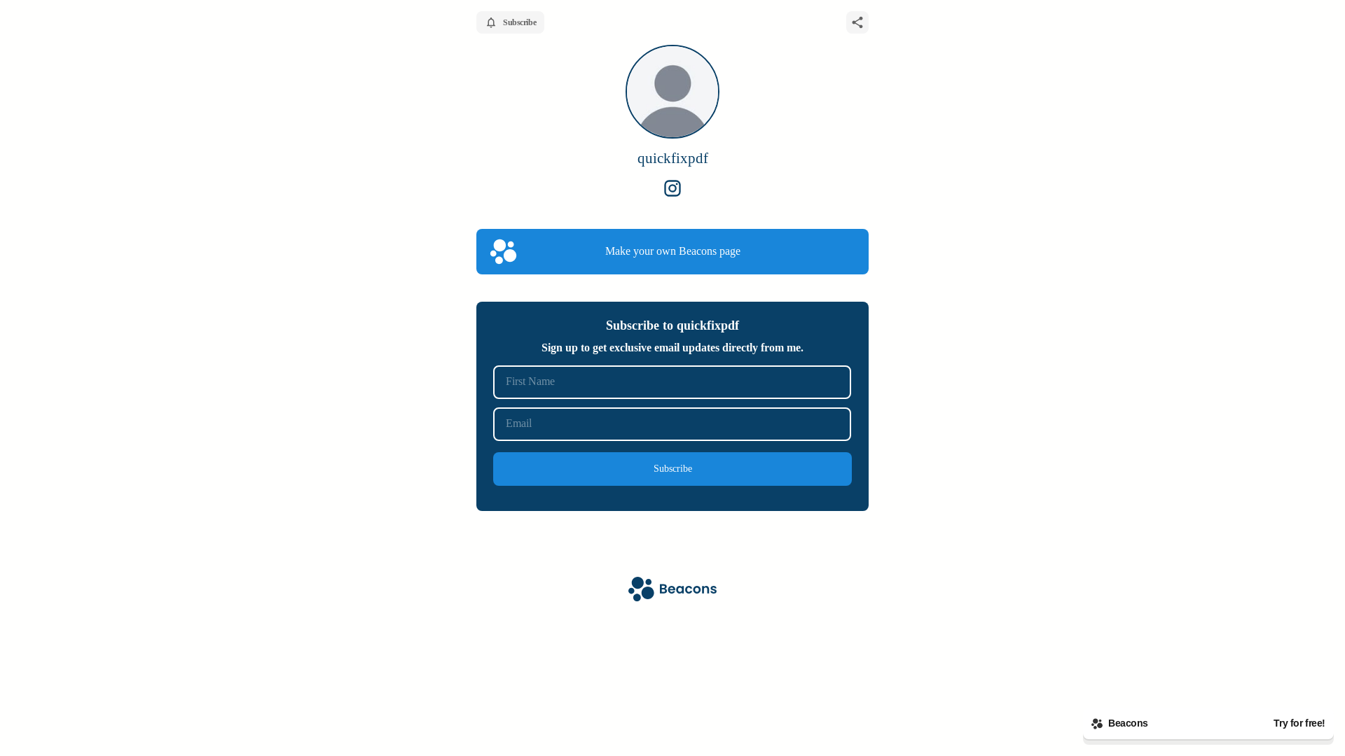 website screenshot of https://quickfixpdf.store/