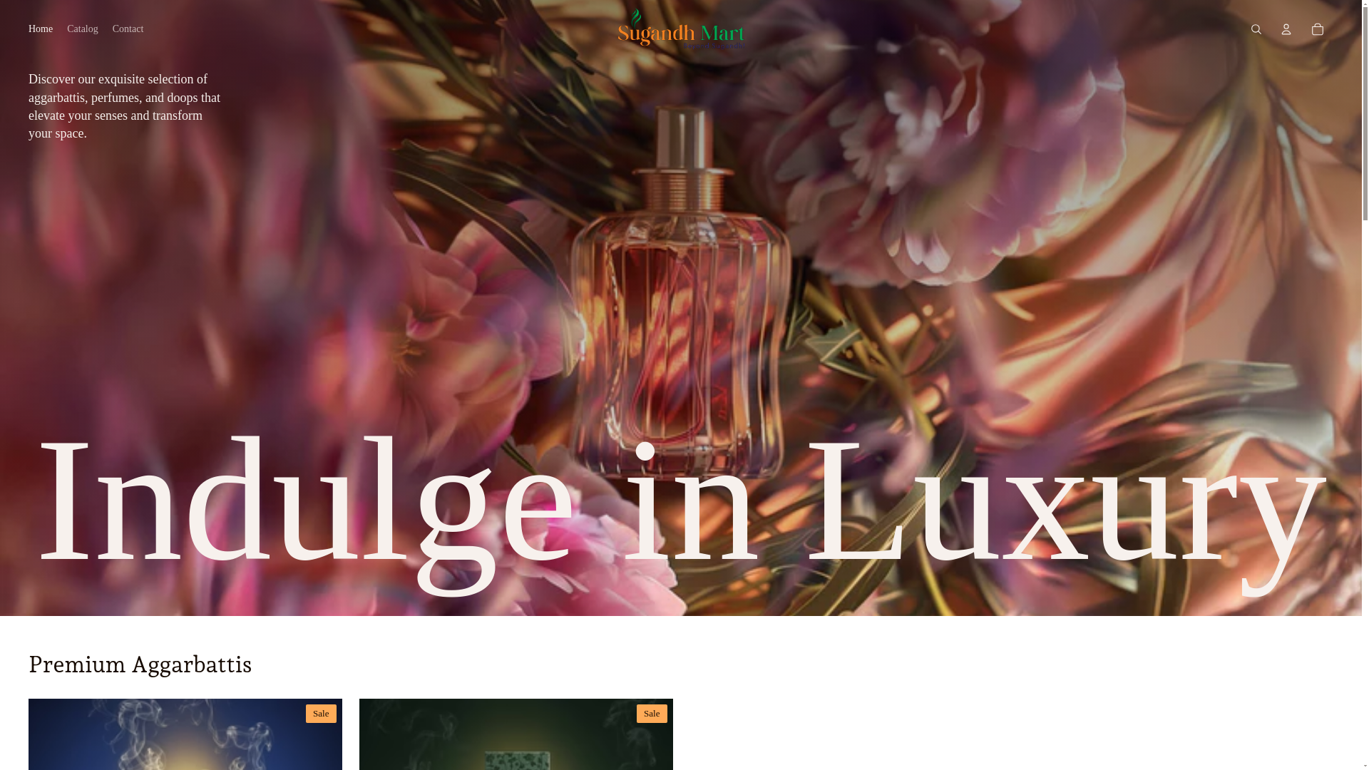 website screenshot of https://sugandhmart.com/