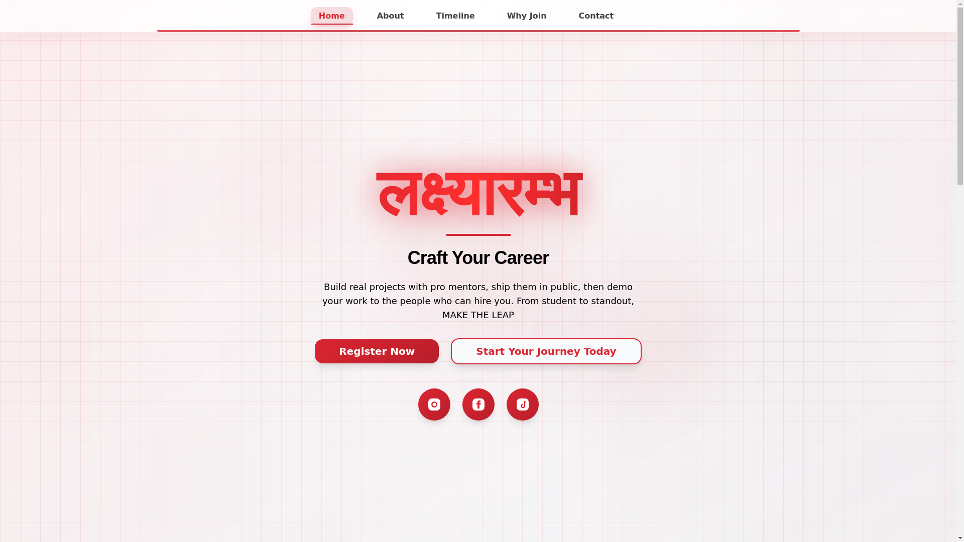 website screenshot of https://lakshyarambha.com/