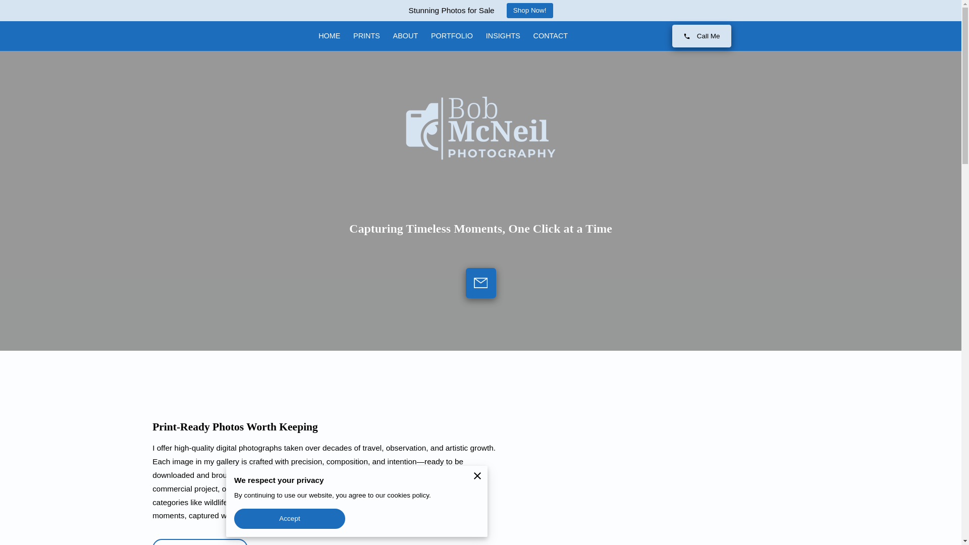 website screenshot of https://bobmcneilphotography.com/