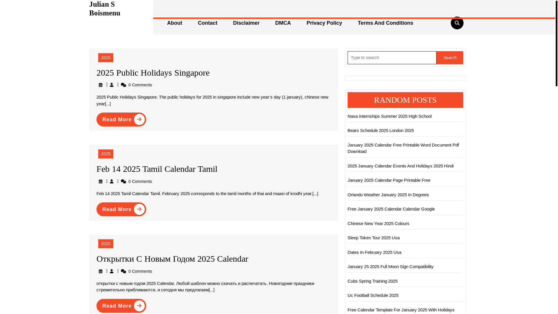website screenshot of https://juliansboismenu.pages.dev/