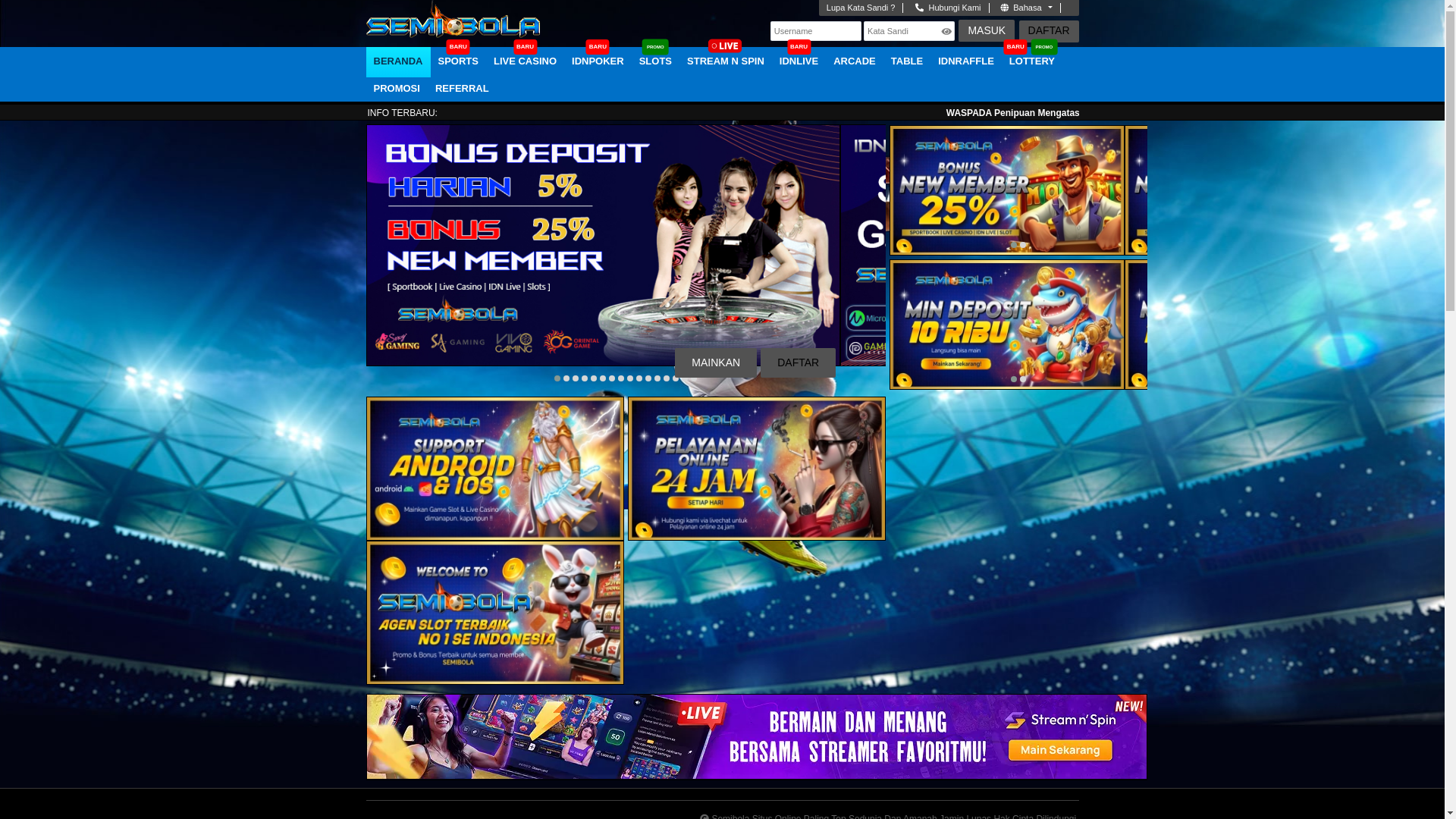 website screenshot of https://semibola989.site/