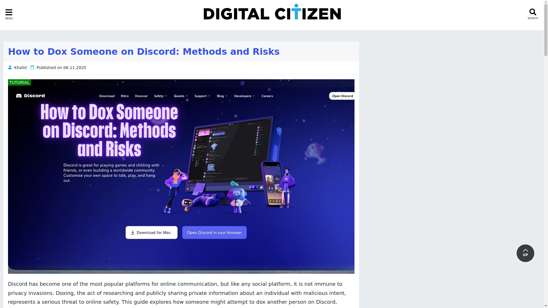 website screenshot of https://www.bing.com/ck/a?!&&p=a970662bcad319c4d59ac623f8dd40039ebad46defd9d1641fe106cfa8d3bfa5JmltdHM9MTc2NzEzOTIwMA&ptn=3&ver=2&hsh=4&fclid=3615c625-851b-6b3f-0c00-d0f5844b6a38&psq=how+to+dox+someone+on+discord+2025&u=a1aHR0cHM6Ly93d3cuZGlnaXRhbGNpdGl6ZW4ubGlmZS9ob3ctdG8tZG94LXNvbWVvbmUtb24tZGlzY29yZC8