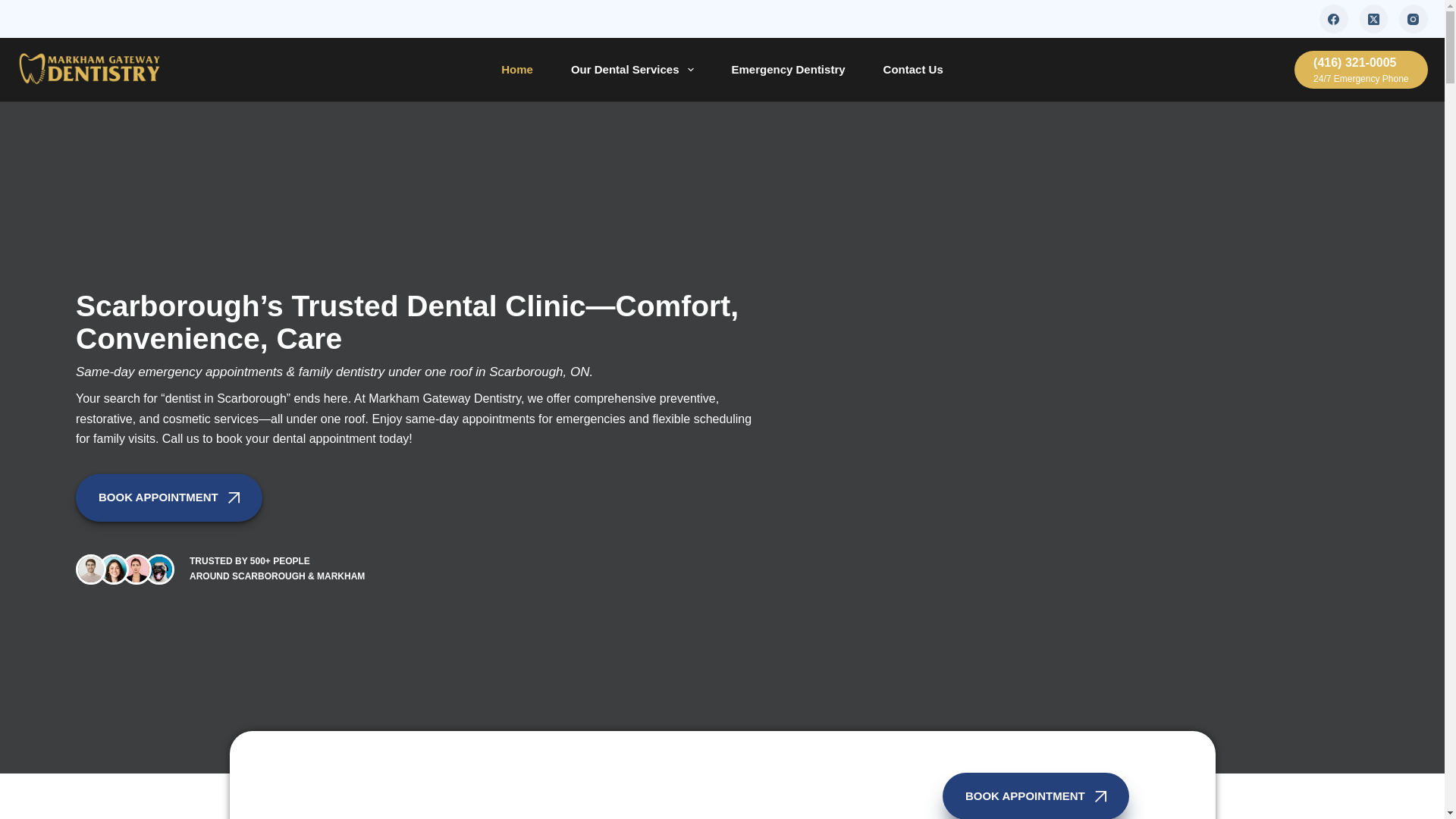 website screenshot of https://markhamgatewaydentistry.com/