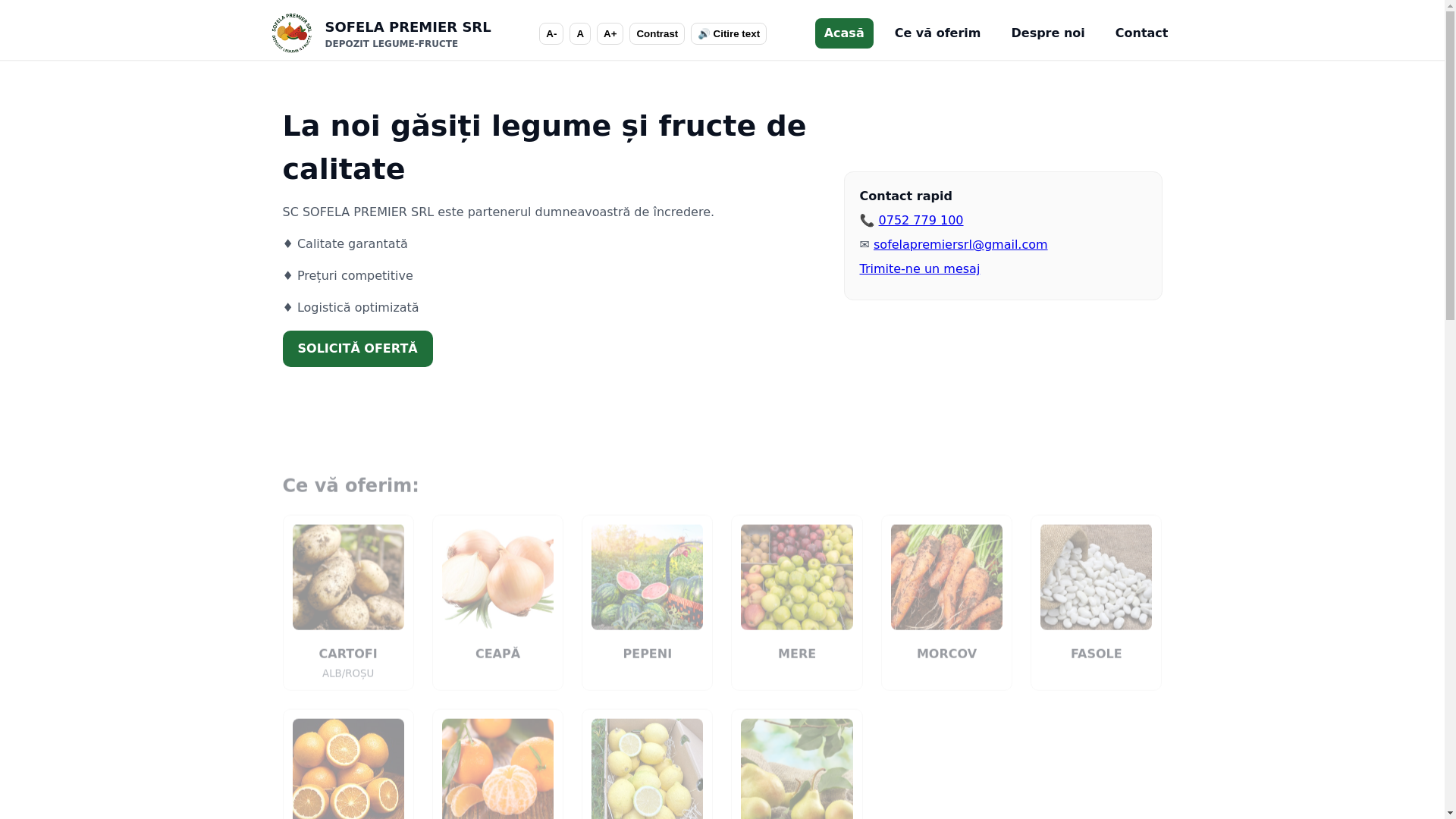 website screenshot of https://sofelapremier.com/
