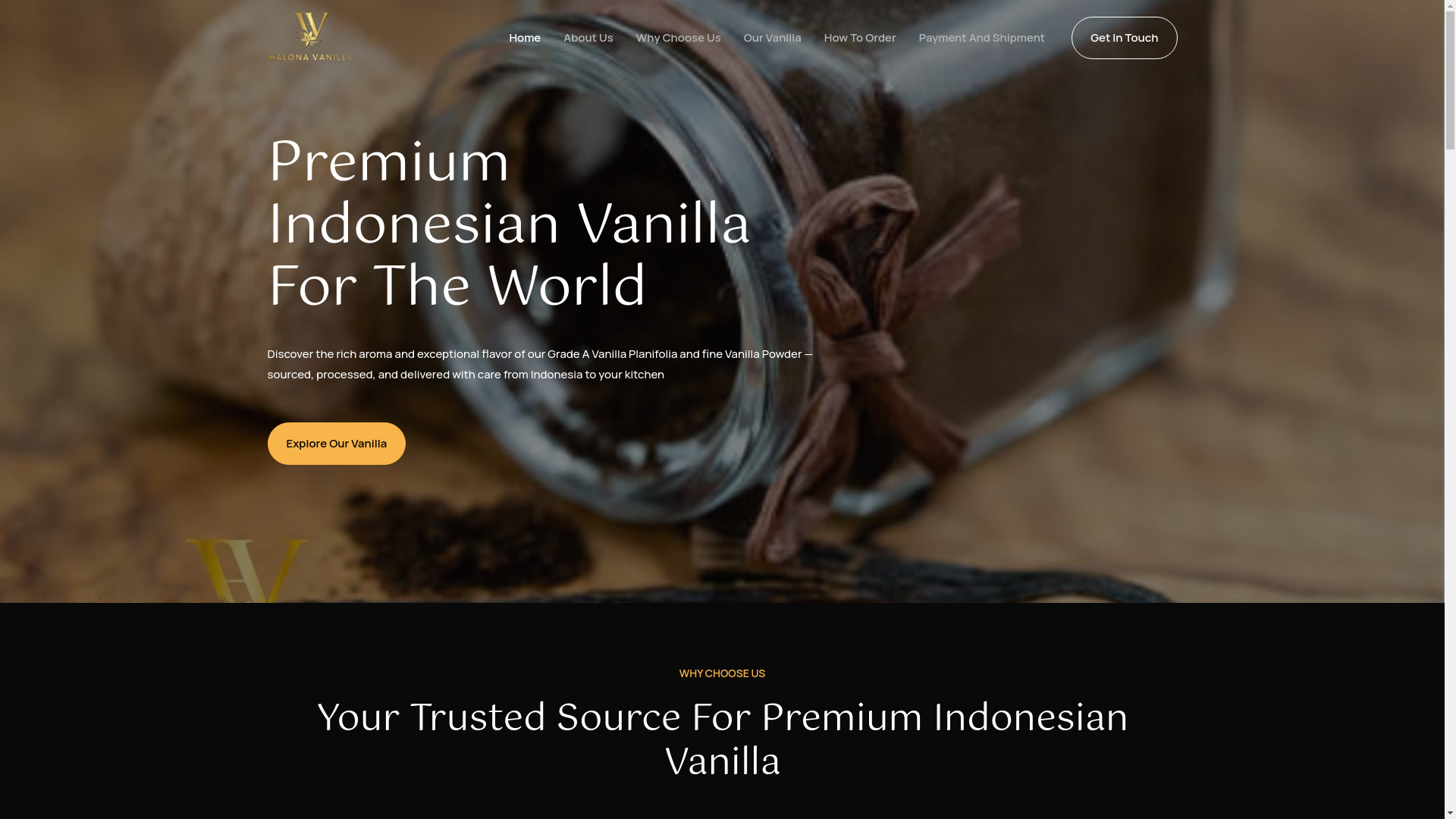 website screenshot of https://halonavanilla.com/