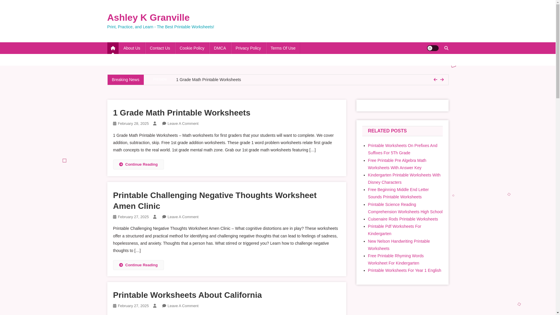 website screenshot of https://ashleykgranville.pages.dev/