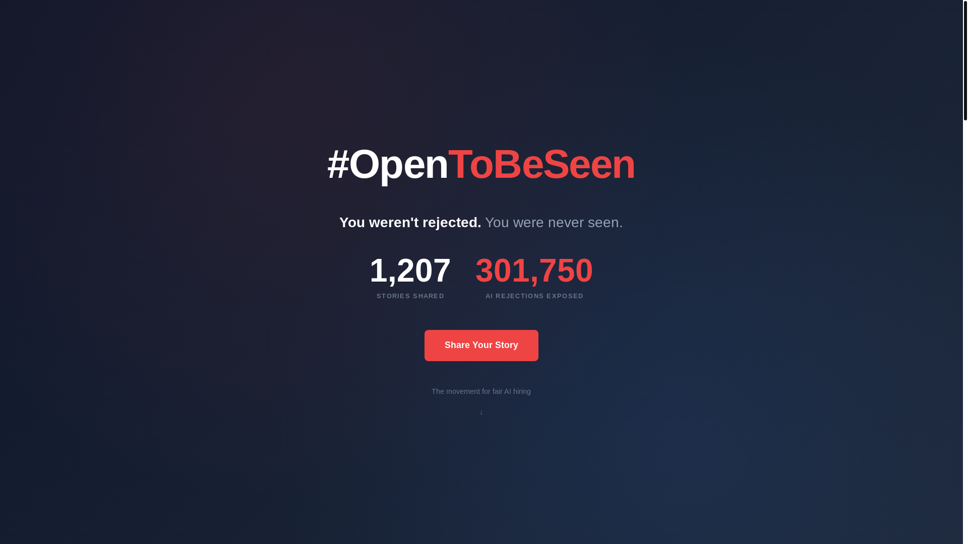 website screenshot of https://opentobeseen.com/
