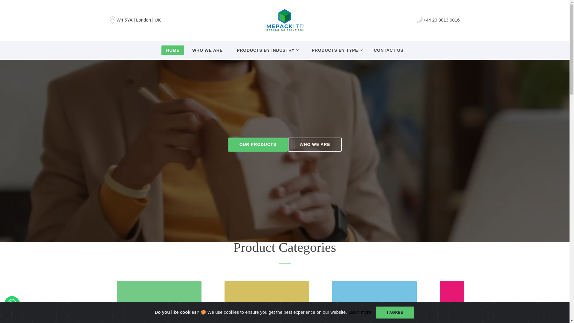 website screenshot of https://mepackltd.co.uk