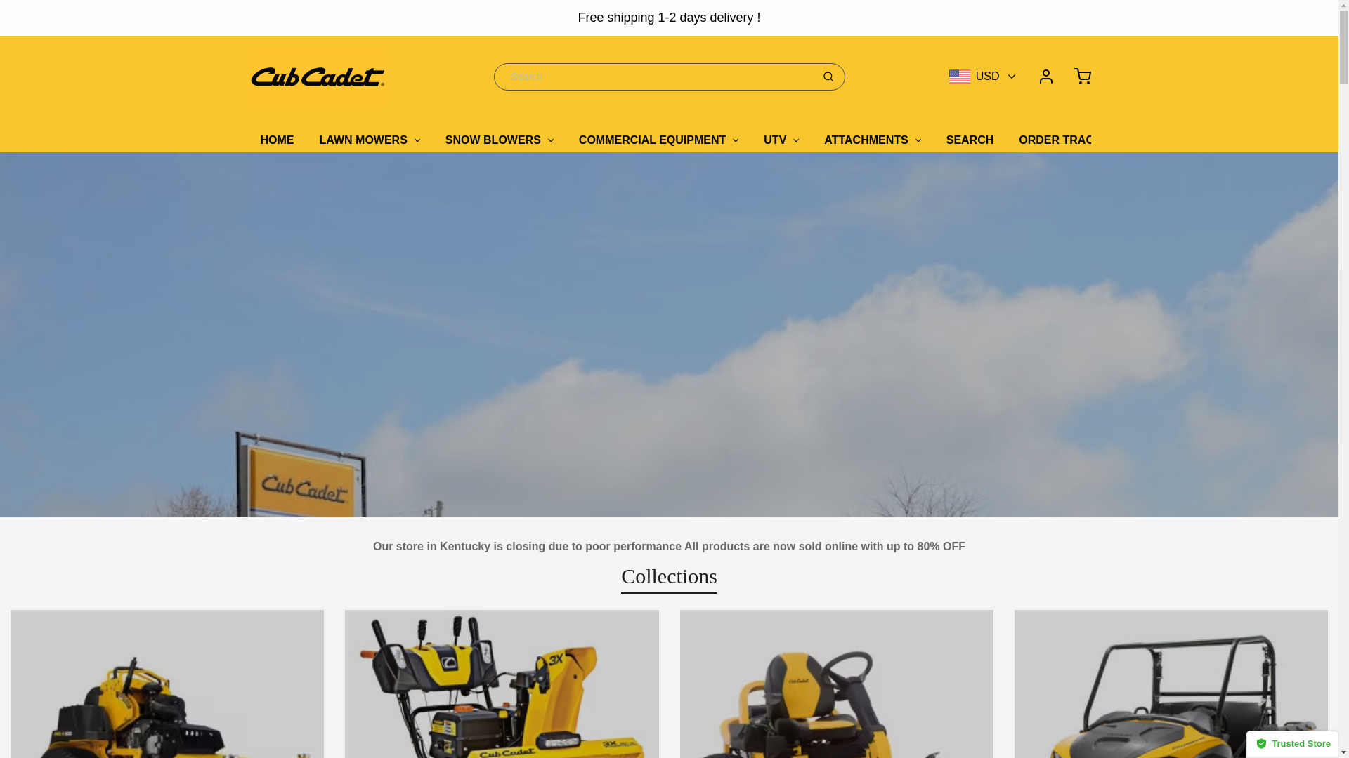 website screenshot of https://cubcadetusooutlet.com/