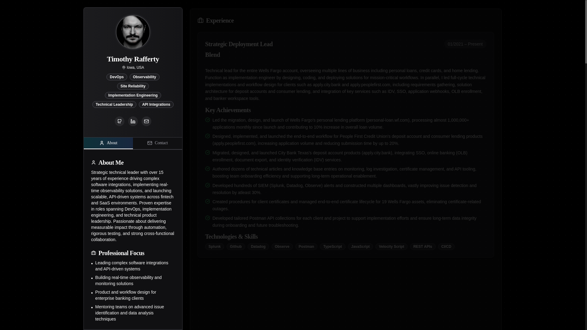 website screenshot of https://timothyrafferty.com/