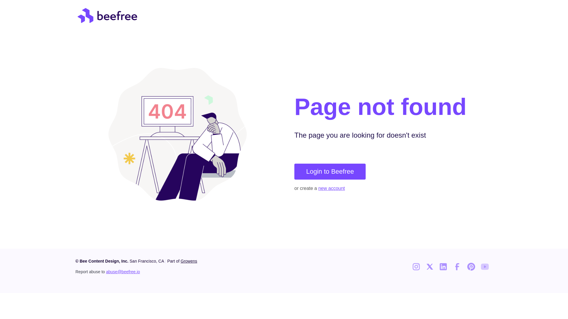 website screenshot of https://beefreecontent.com/