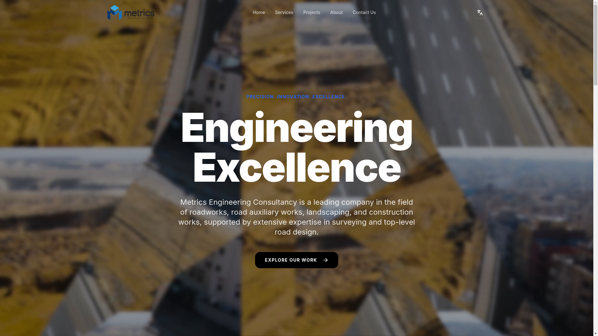 website screenshot of https://metrics-consultancy.com/
