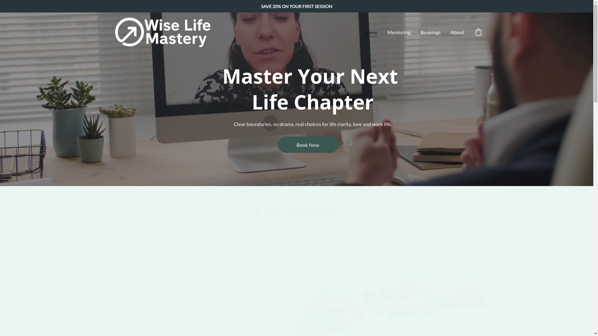 website screenshot of https://wiselifemastery.ca/
