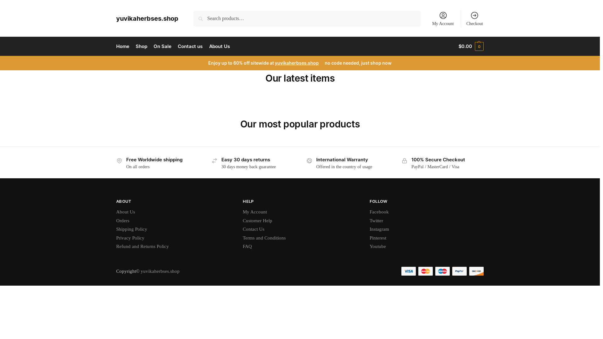 website screenshot of https://yuvikaherbses.shop/