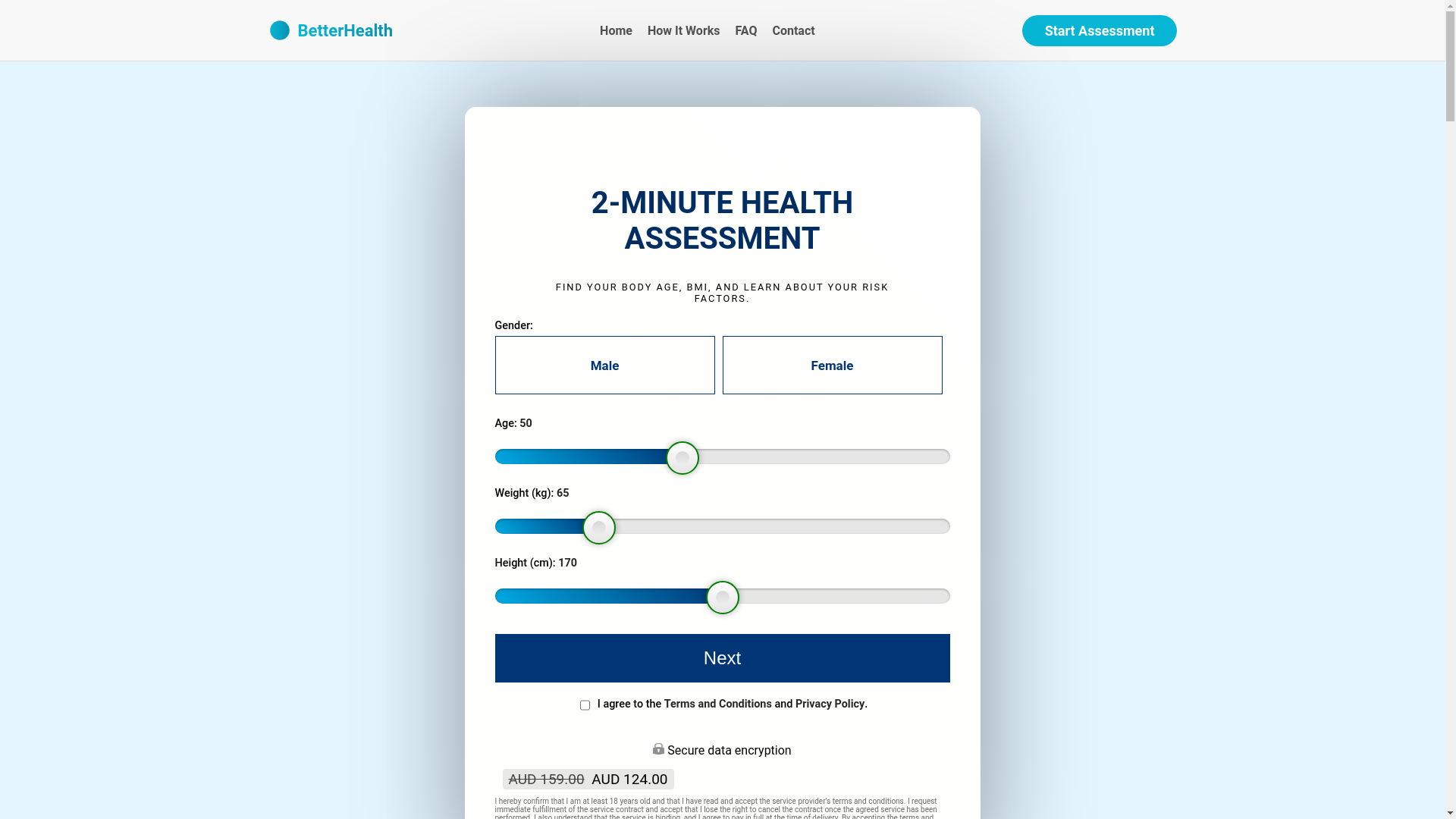 website screenshot of https://assess-health.com/