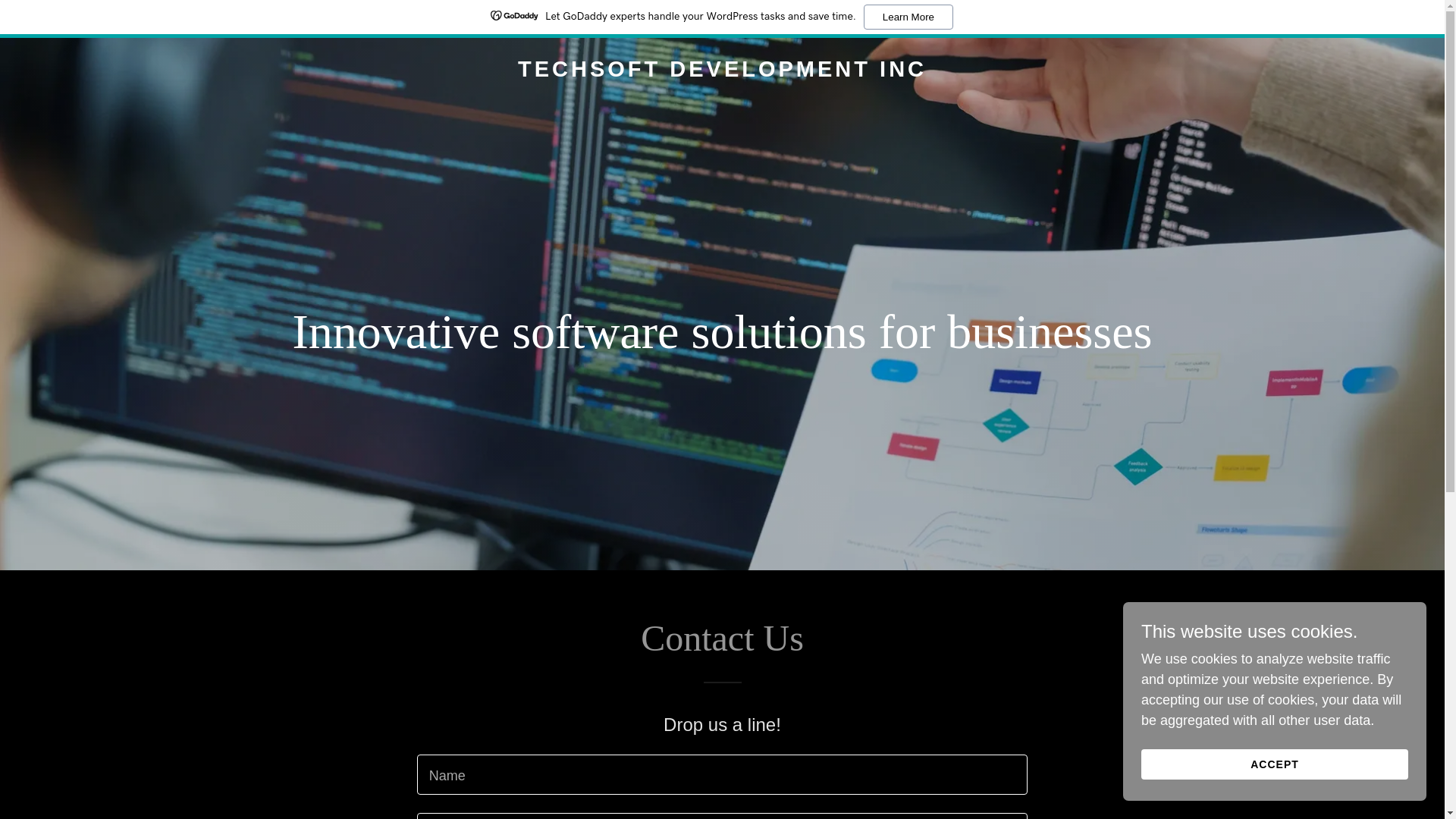 website screenshot of https://techsoftdevelopment.ca/