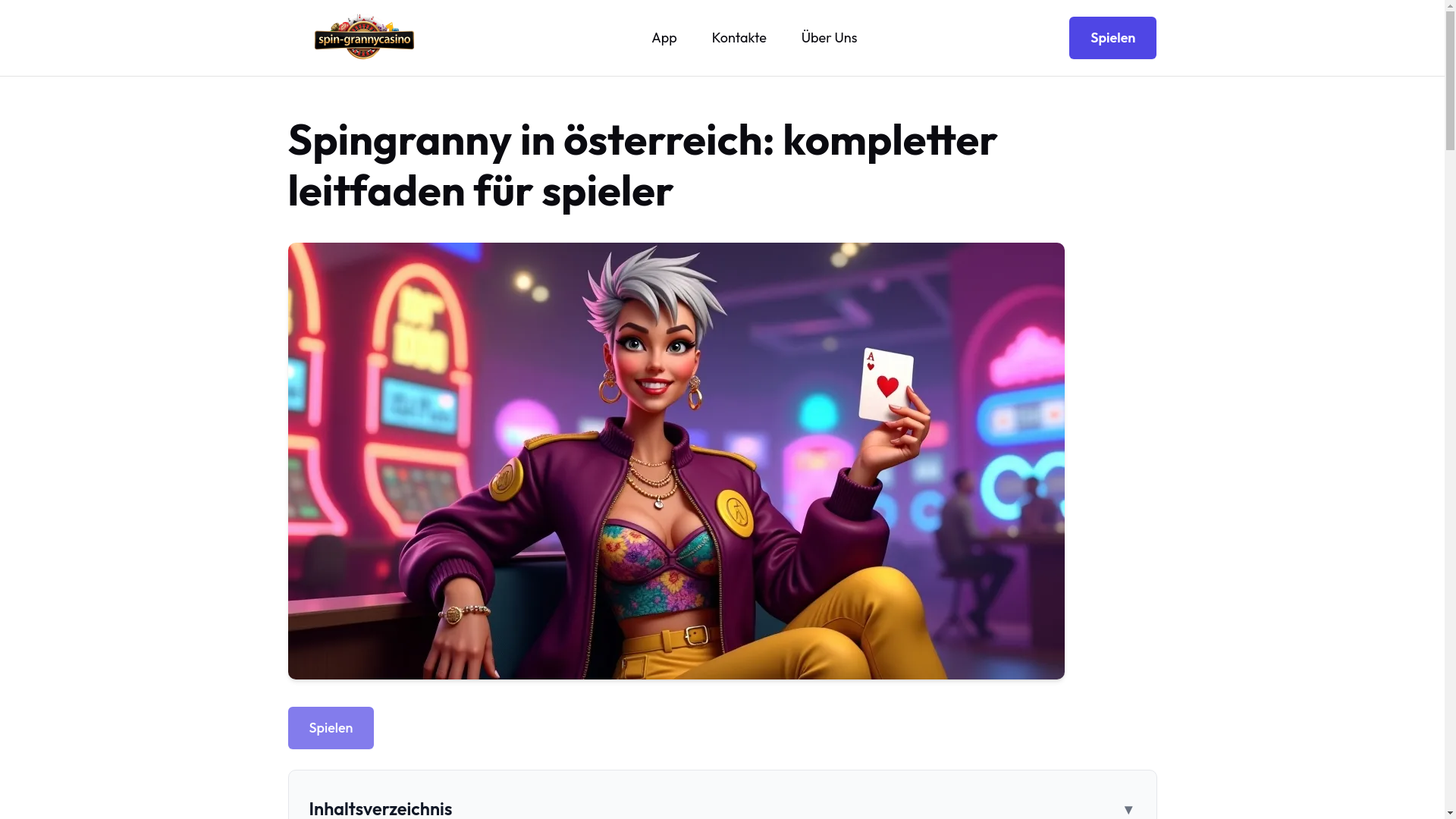 website screenshot of https://spin-grannycasino.at/