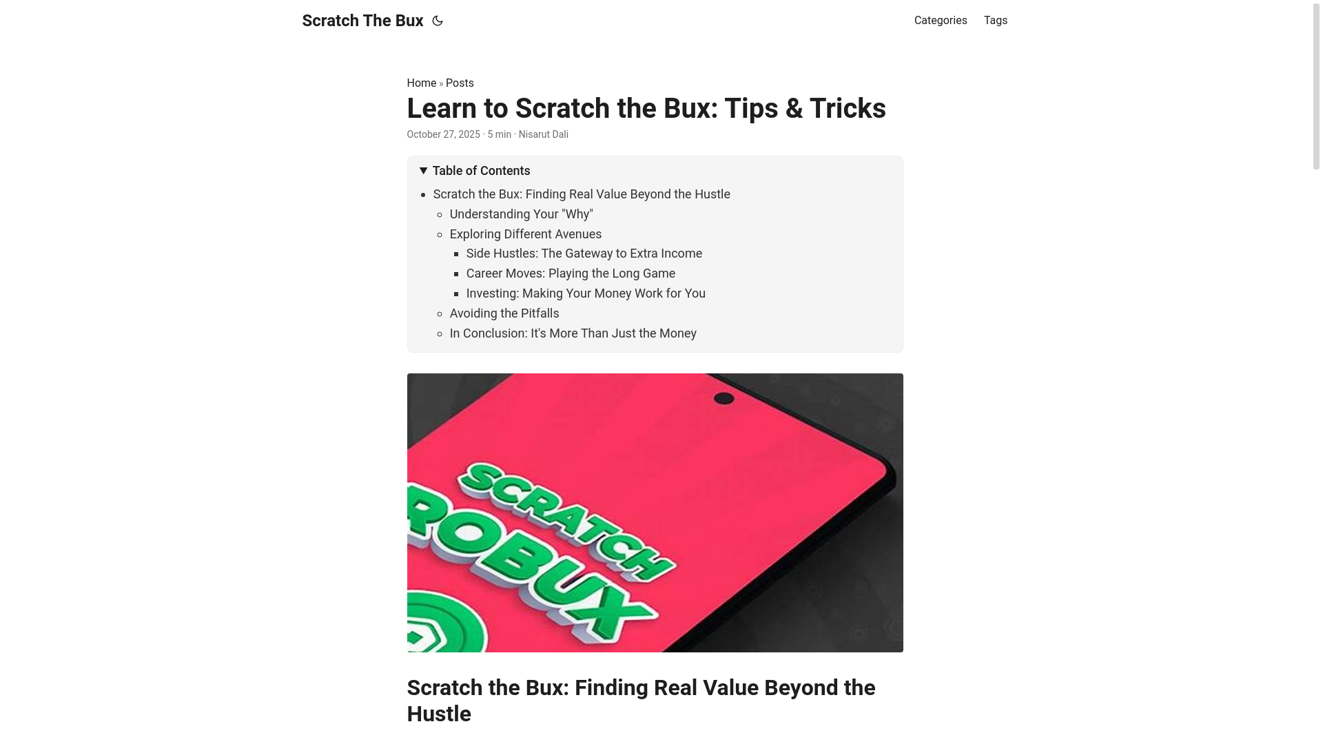 website screenshot of https://scratch-the-bux.pages.dev/